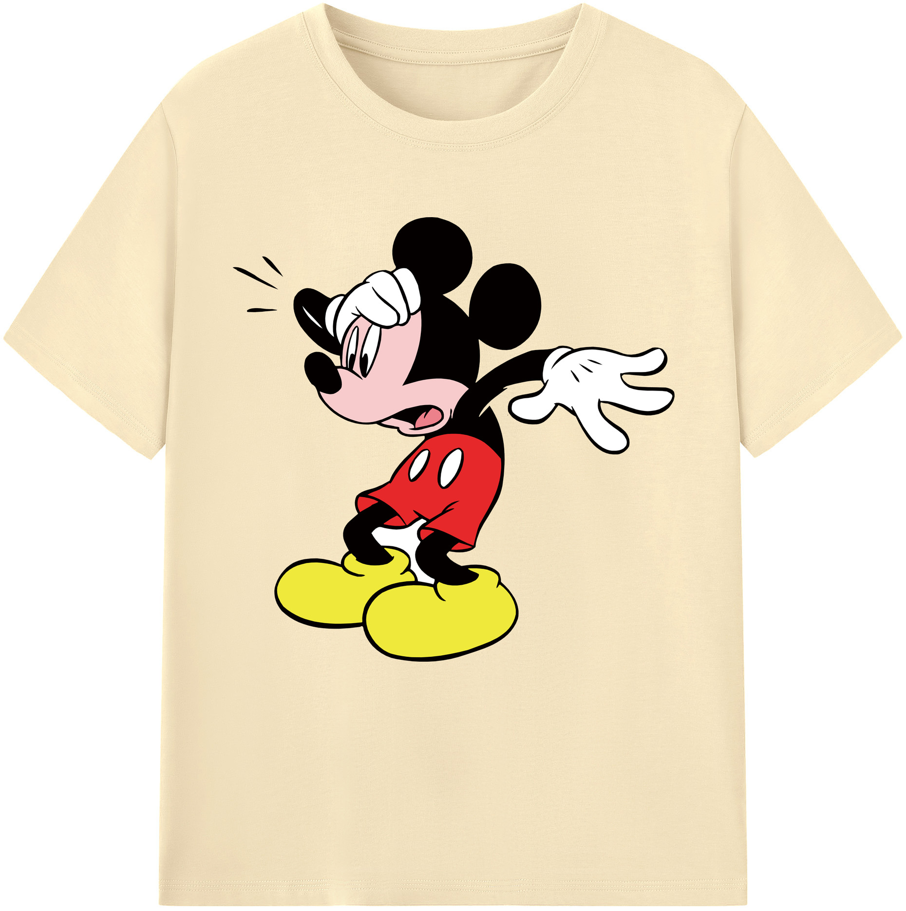 （画像用） ミッキーマウス Mickey Mouse 綿100％半袖Tシャツ（フロントプリント）