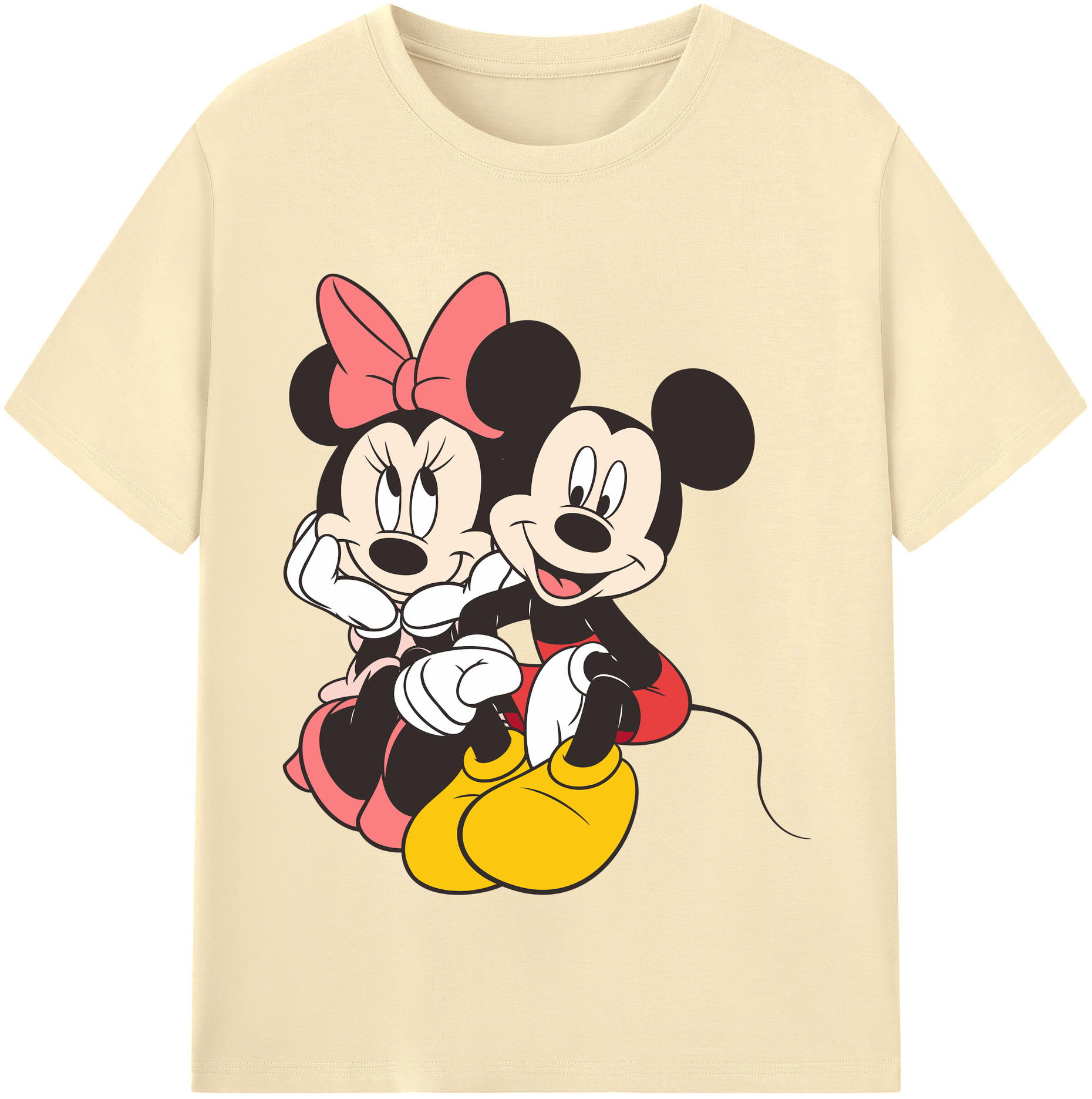 （画像用） ミッキーマウス Mickey Mouse 綿100％半袖Tシャツ（フロントプリント）