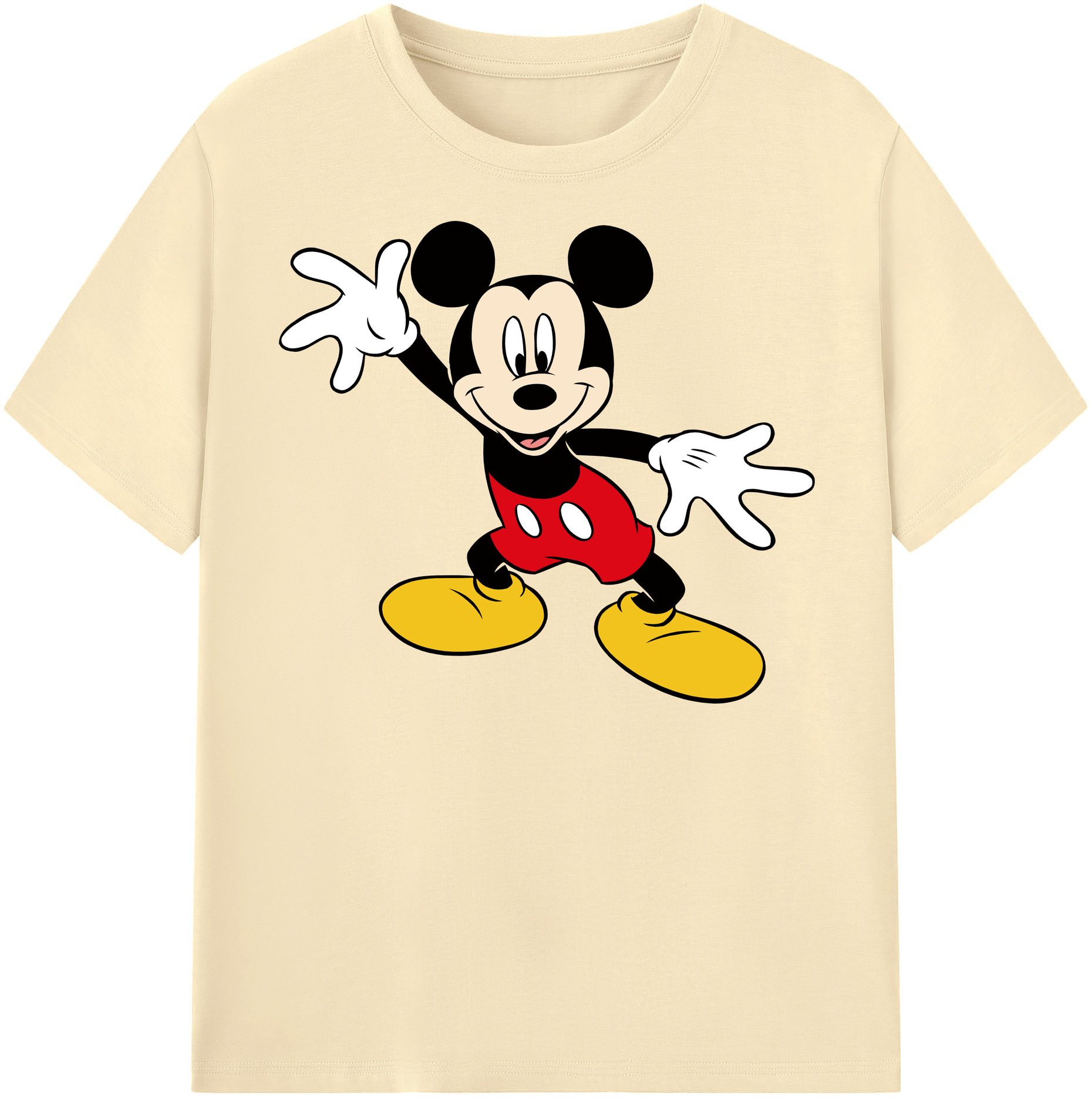 （画像用） ミッキーマウス Mickey Mouse 綿100％半袖Tシャツ（フロントプリント）