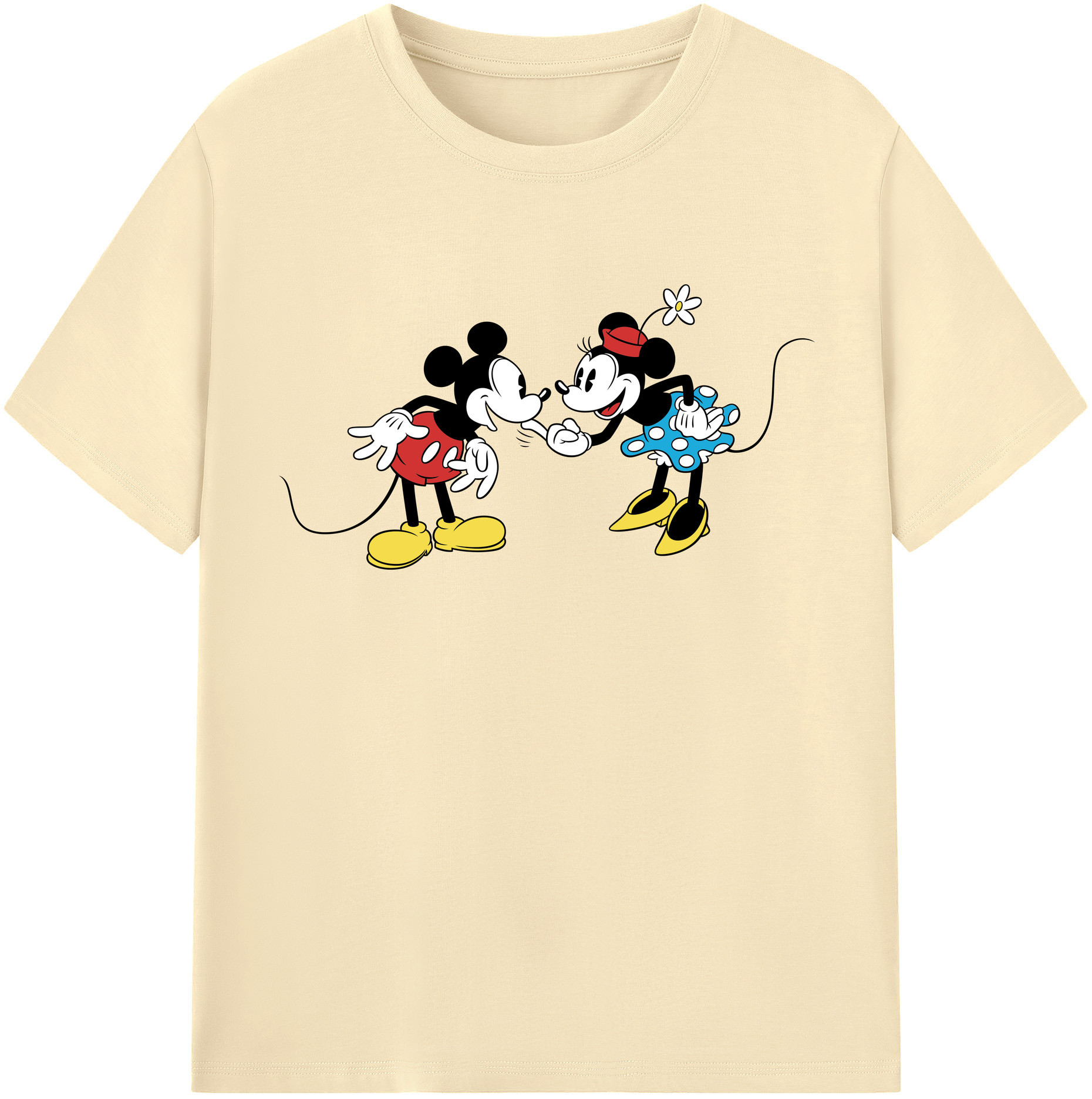 （画像用） ミッキーマウス Mickey Mouse 綿100％半袖Tシャツ（フロントプリント）