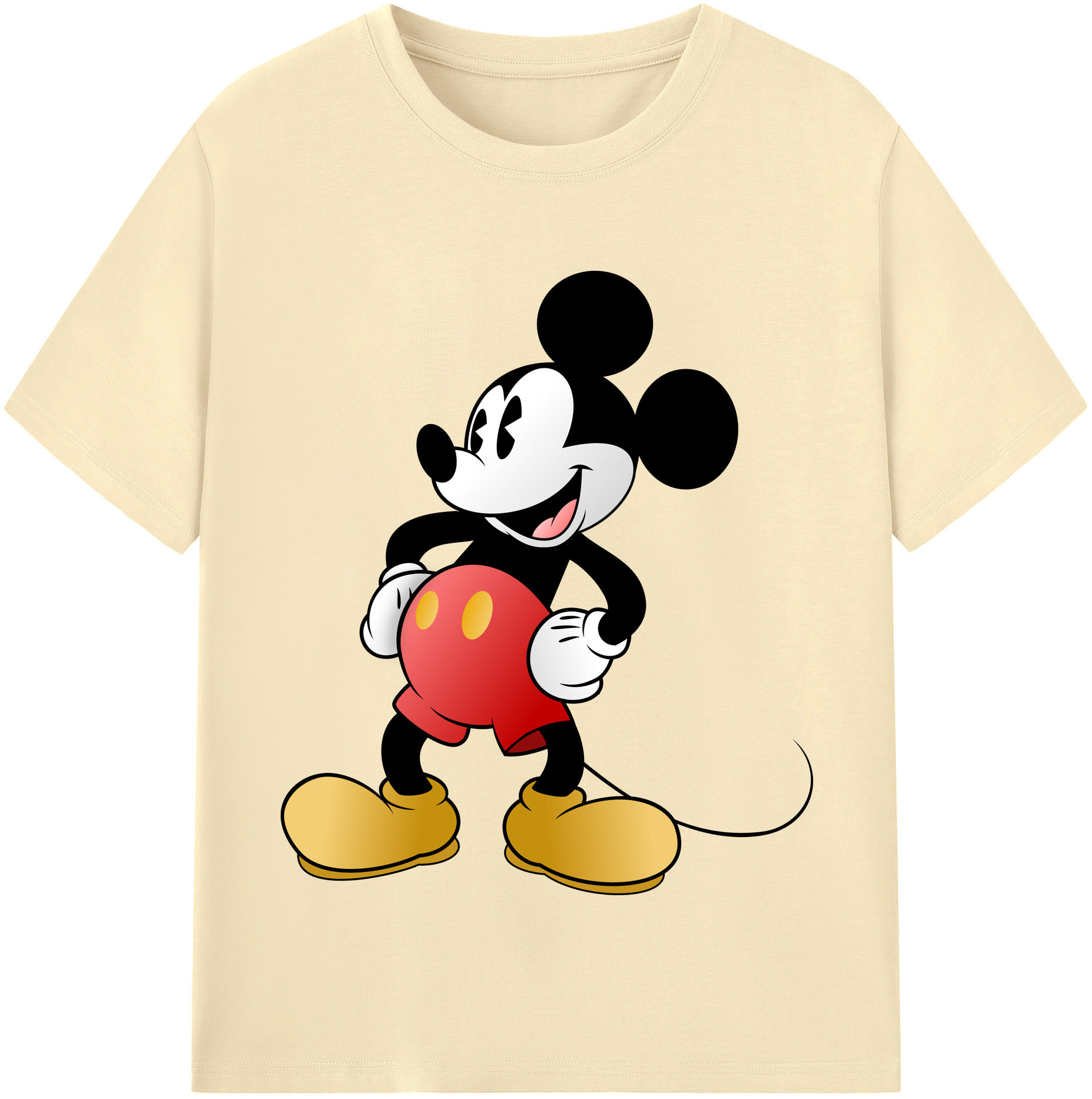 （画像用） ミッキーマウス Mickey Mouse 綿100％半袖Tシャツ（フロントプリント）
