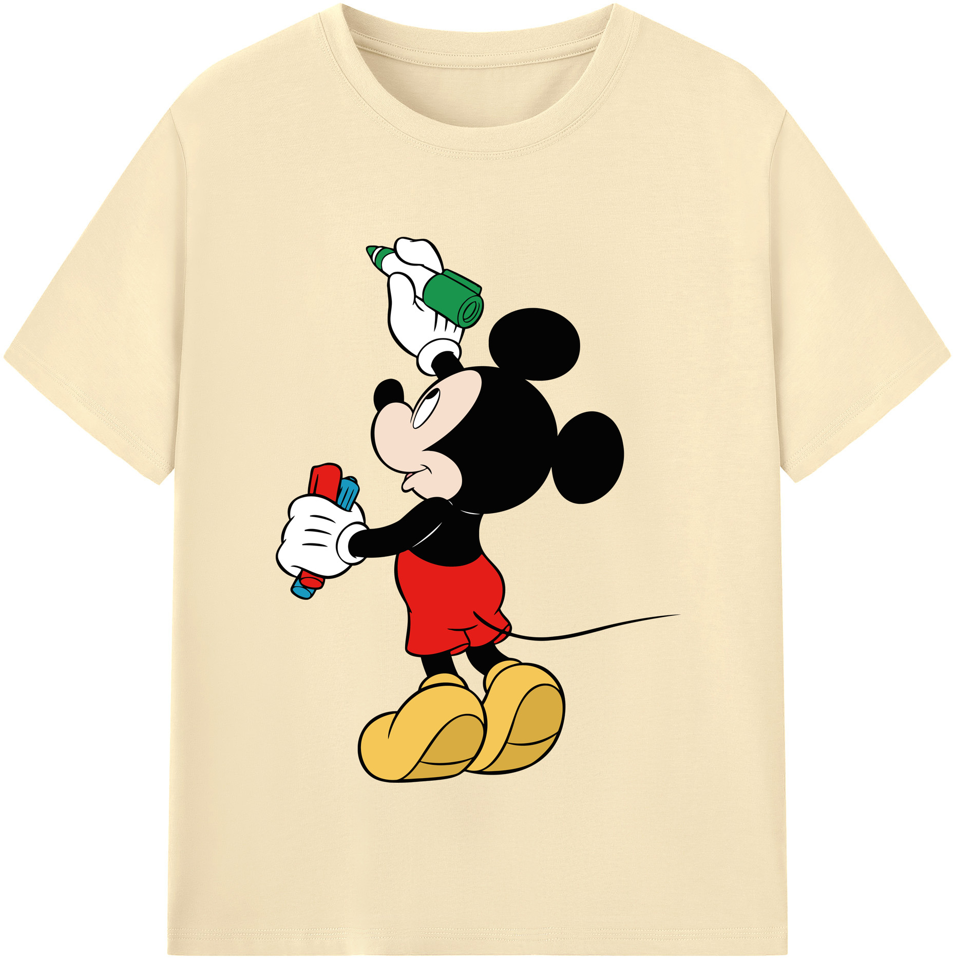 （画像用） ミッキーマウス Mickey Mouse 綿100％半袖Tシャツ（フロントプリント）