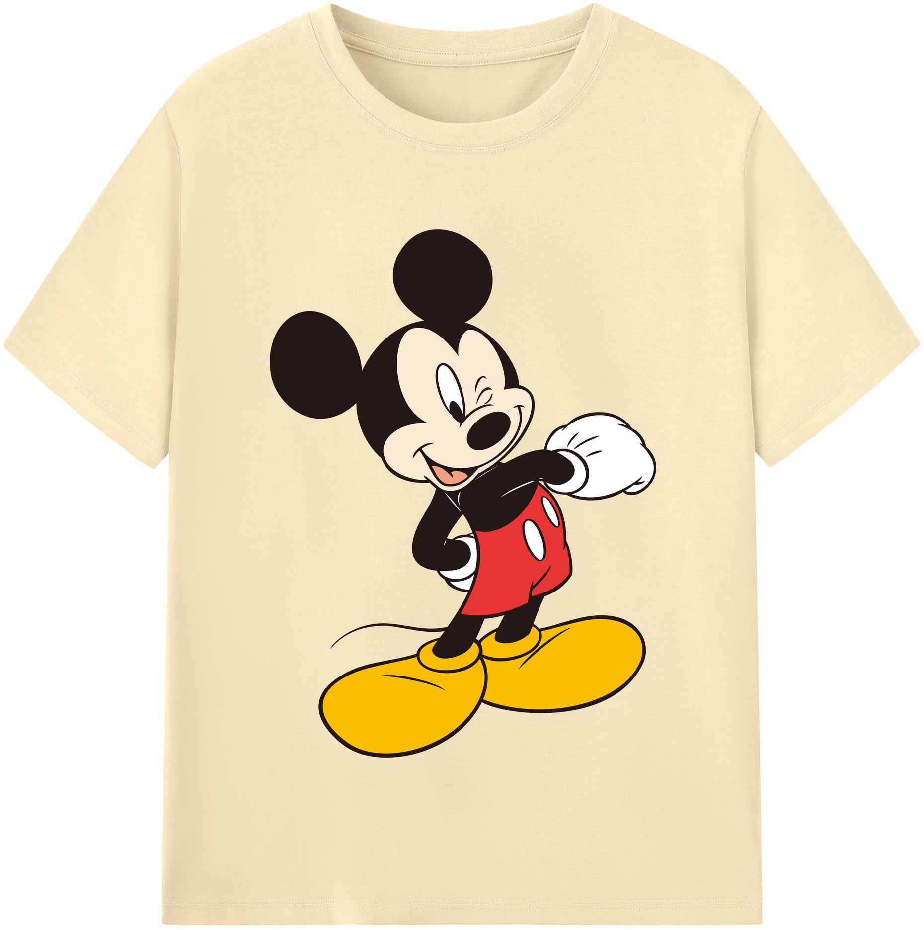（画像用） ミッキーマウス Mickey Mouse 綿100％半袖Tシャツ（フロントプリント）