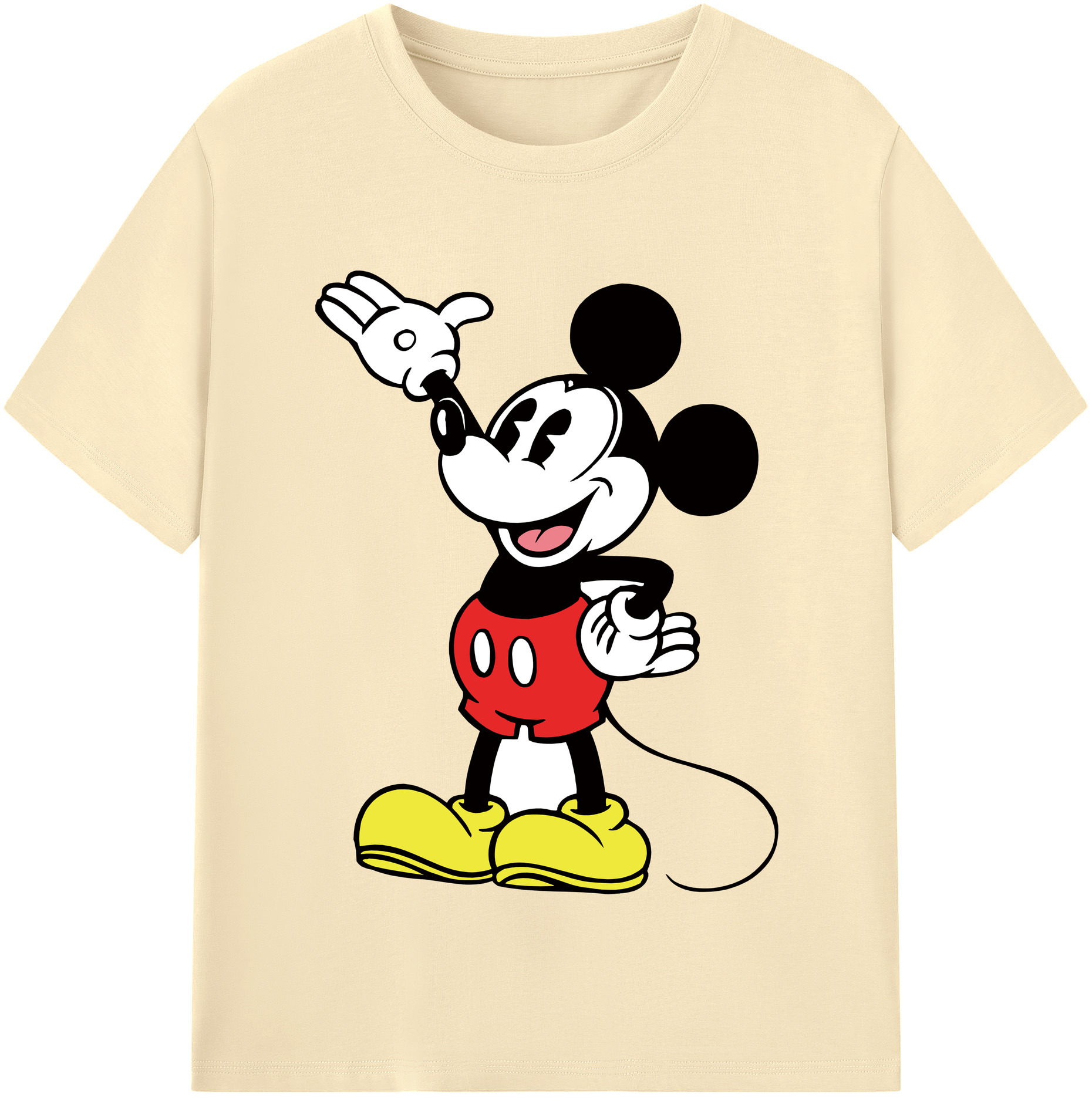 （画像用） ミッキーマウス Mickey Mouse 綿100％半袖Tシャツ（フロントプリント）