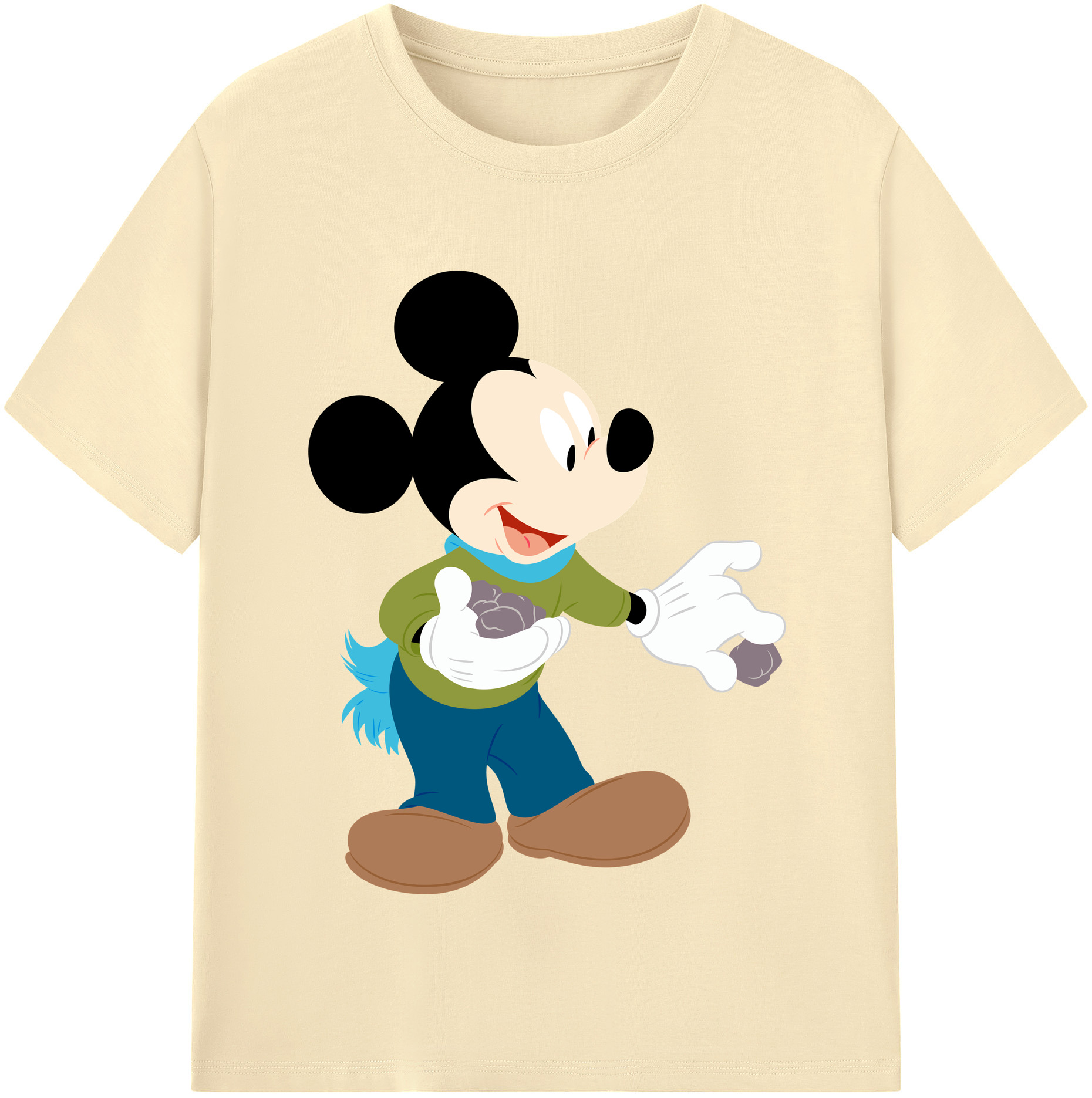 （画像用） ミッキーマウス Mickey Mouse 綿100％半袖Tシャツ（フロントプリント）