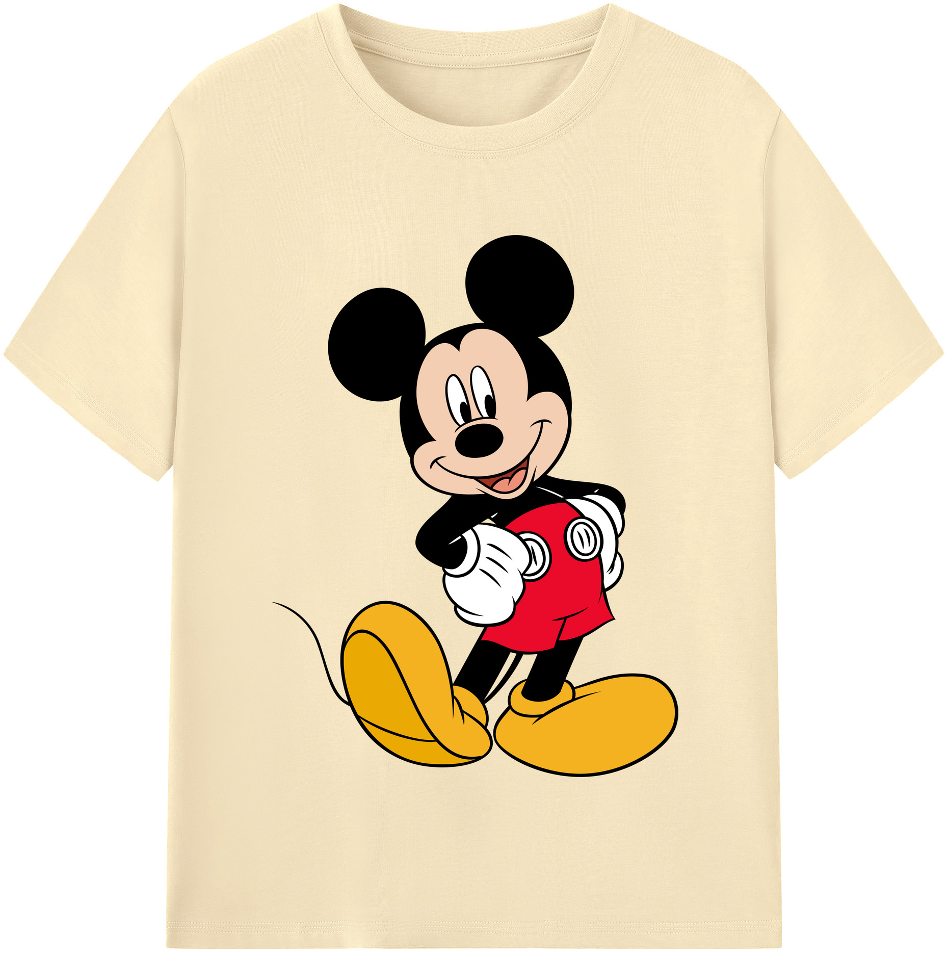 （画像用） ミッキーマウス Mickey Mouse 綿100％半袖Tシャツ（フロントプリント）