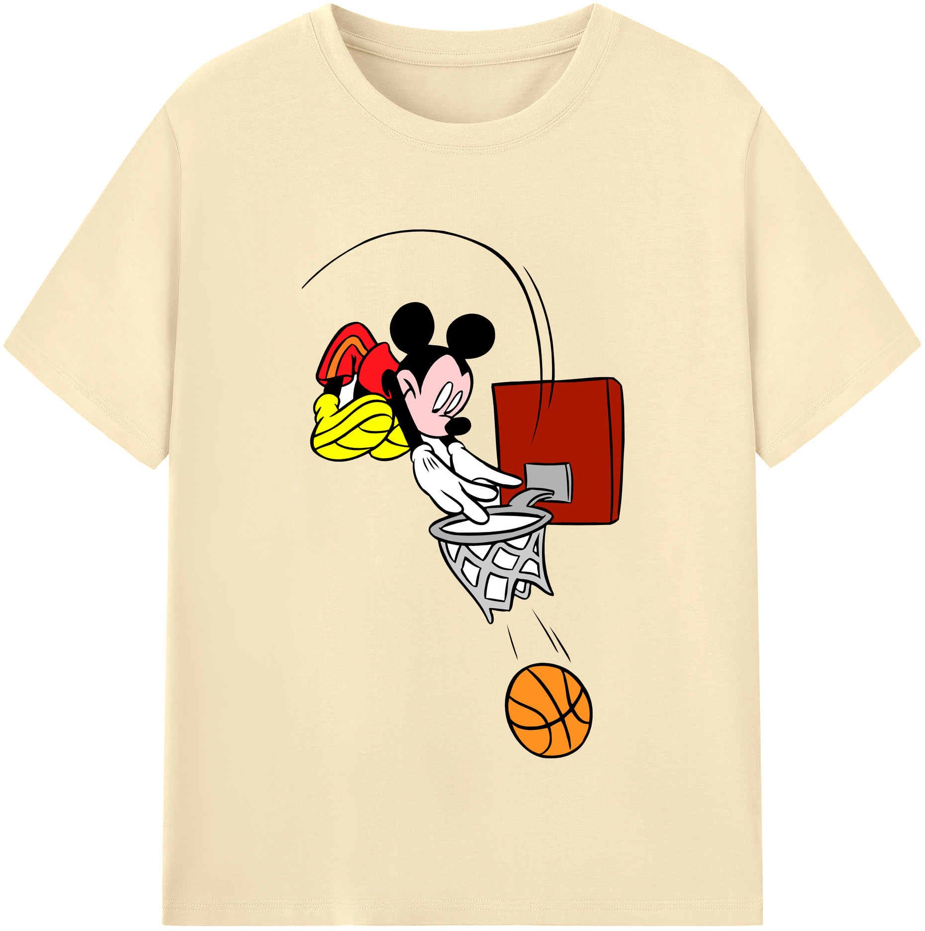 （画像用） ミッキーマウス Mickey Mouse 綿100％半袖Tシャツ（フロントプリント）