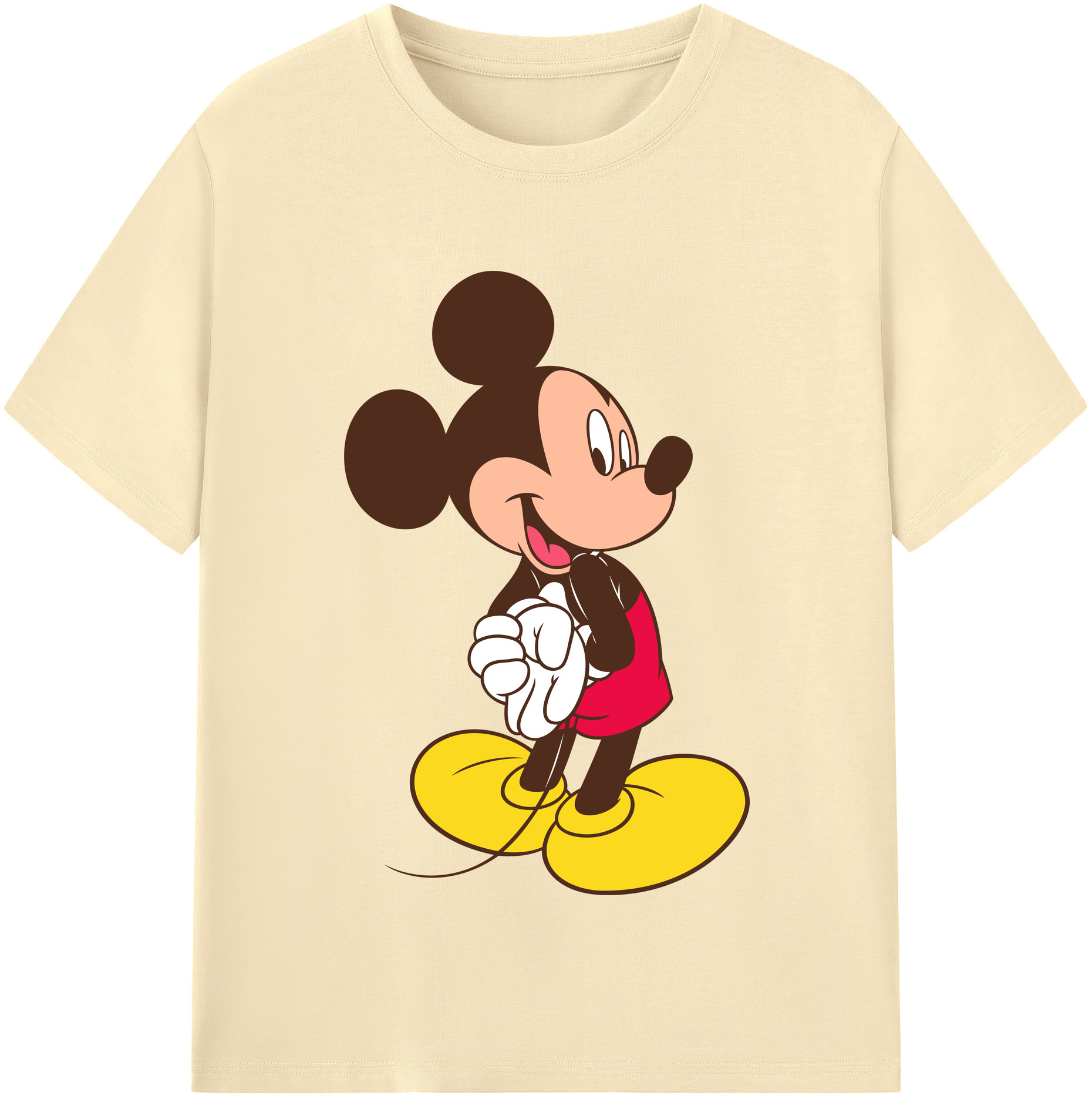 （画像用） ミッキーマウス Mickey Mouse 綿100％半袖Tシャツ（フロントプリント）