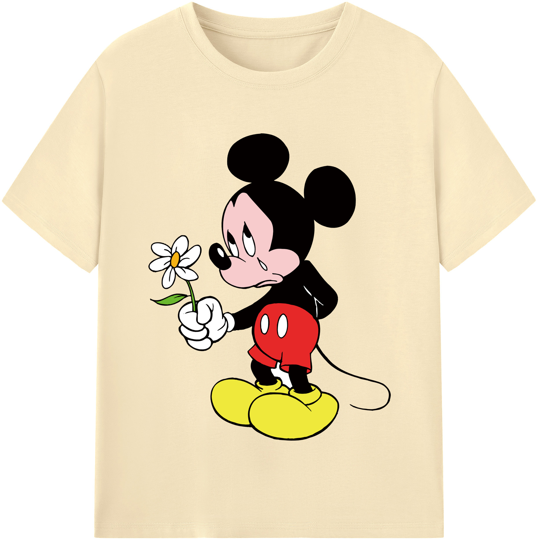 （画像用） ミッキーマウス Mickey Mouse 綿100％半袖Tシャツ（フロントプリント）