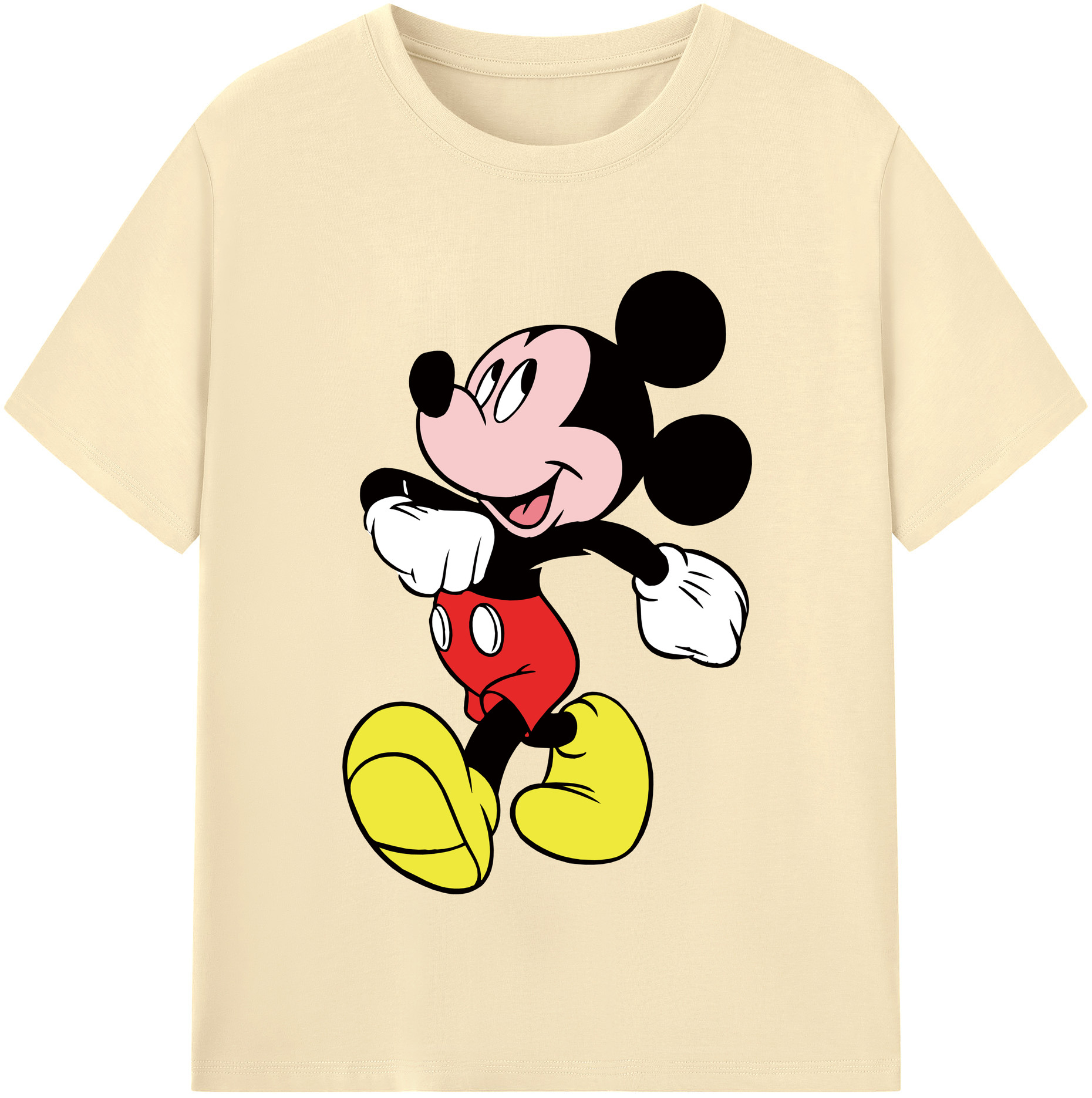（画像用） ミッキーマウス Mickey Mouse 綿100％半袖Tシャツ（フロントプリント）