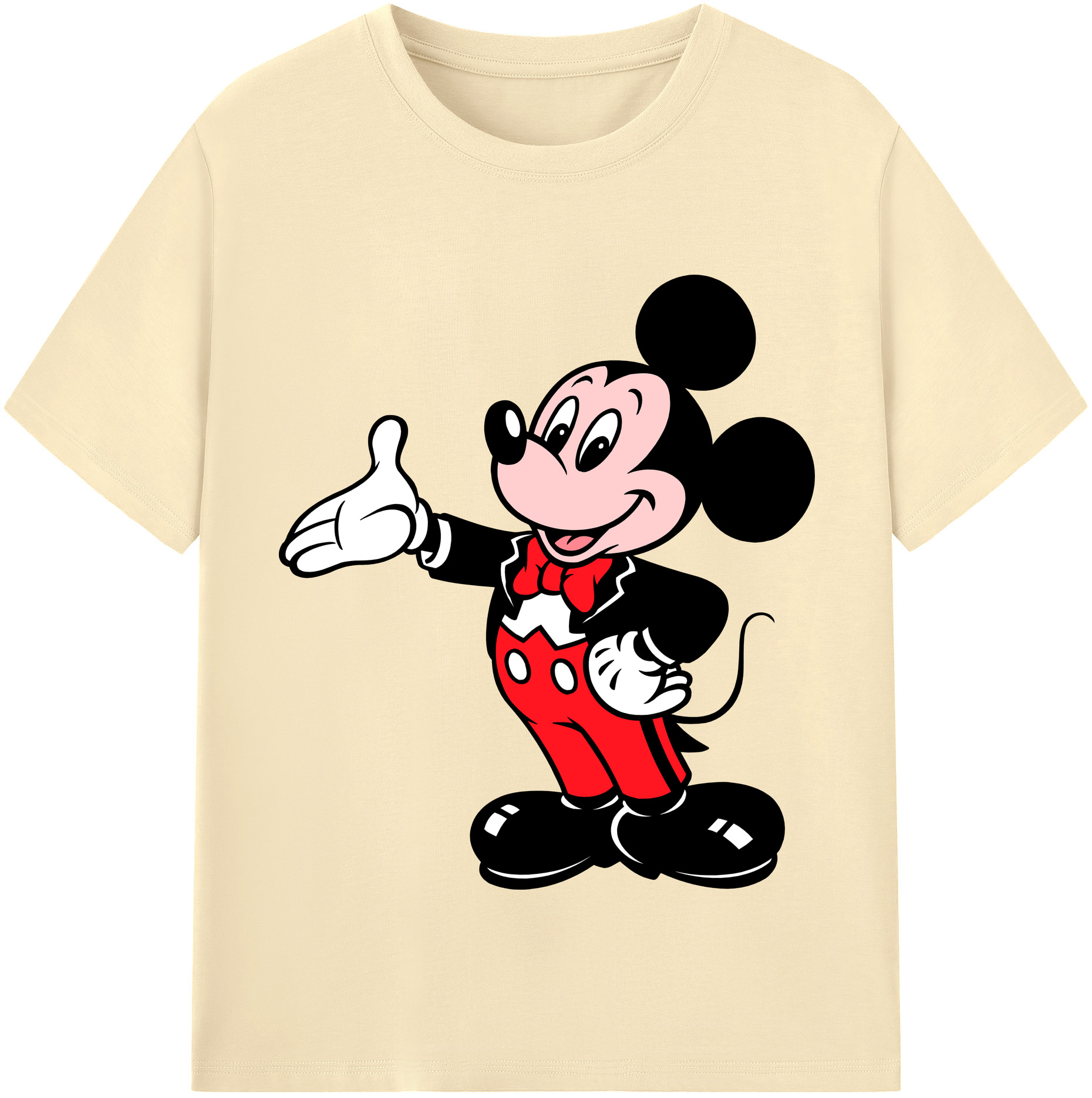（画像用） ミッキーマウス Mickey Mouse 綿100％半袖Tシャツ（フロントプリント）