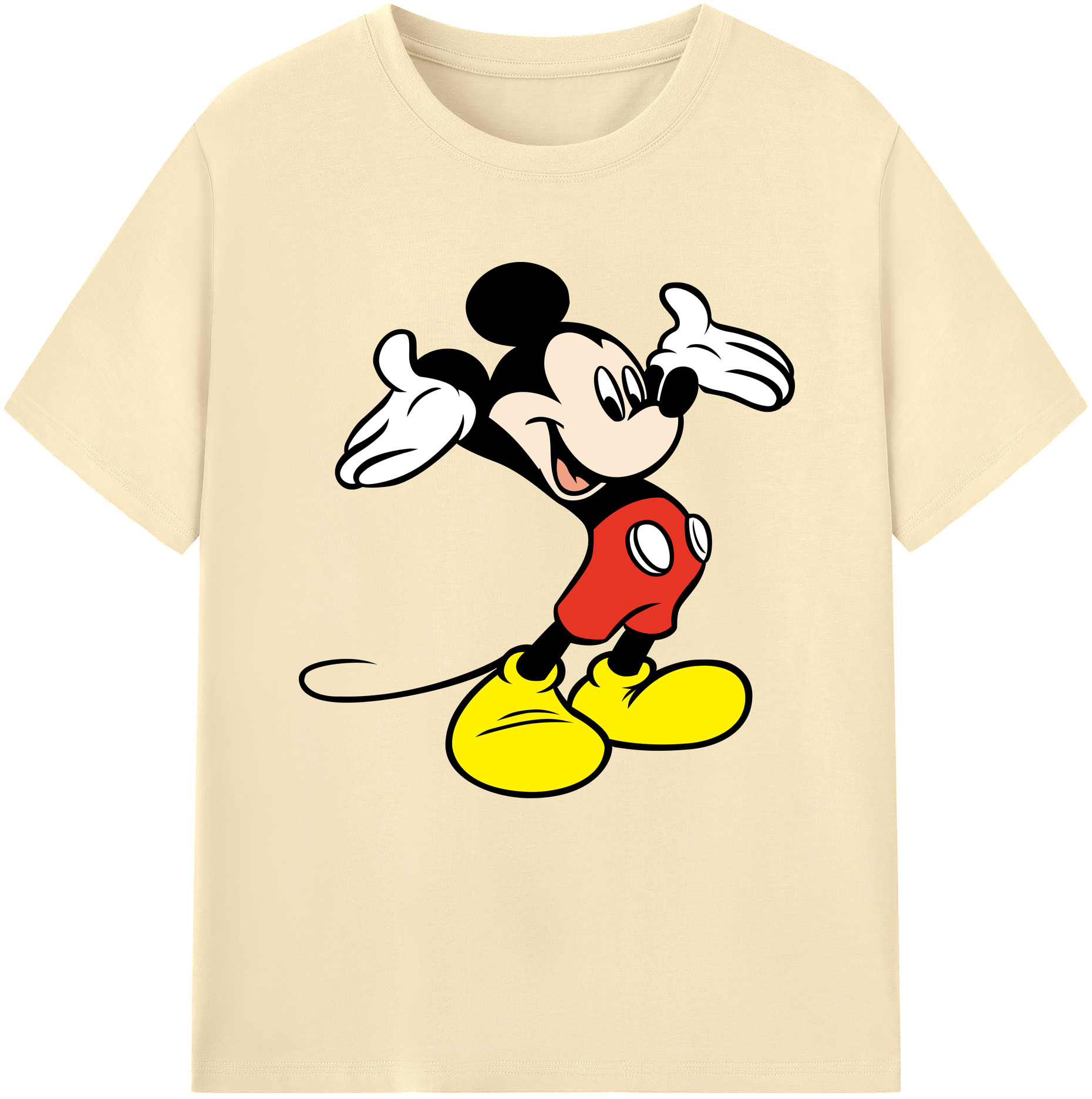 （画像用） ミッキーマウス Mickey Mouse 綿100％半袖Tシャツ（フロントプリント）