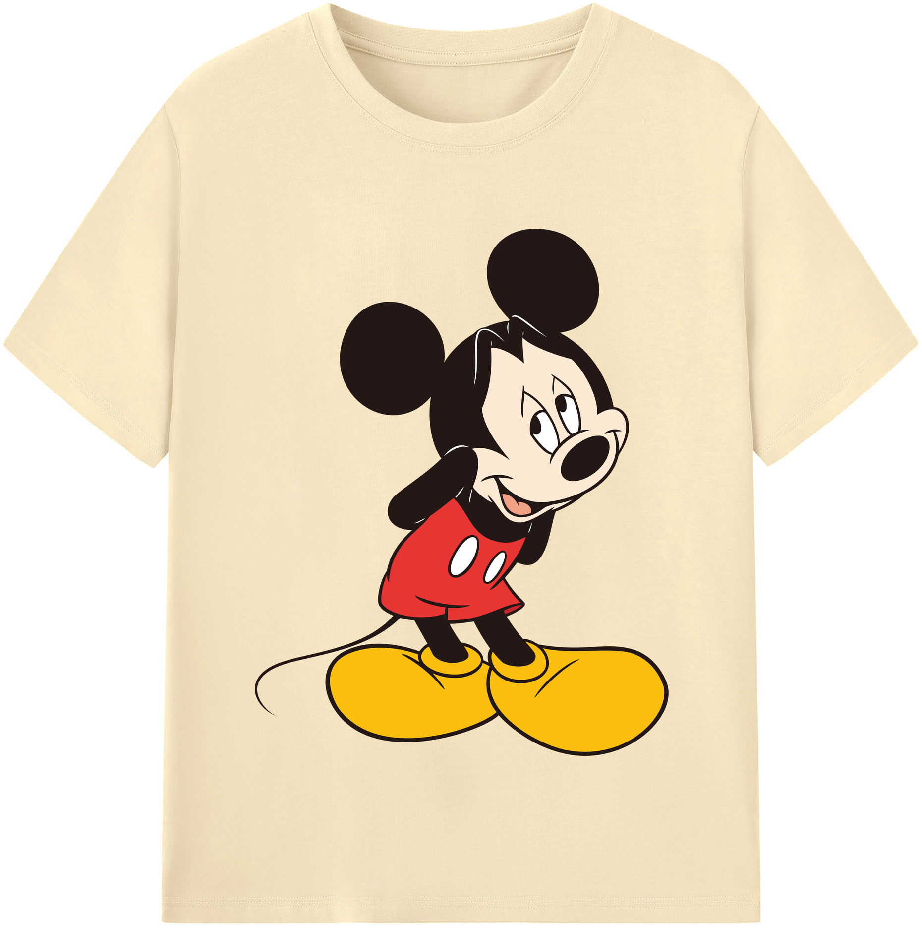 （画像用） ミッキーマウス Mickey Mouse 綿100％半袖Tシャツ（フロントプリント）