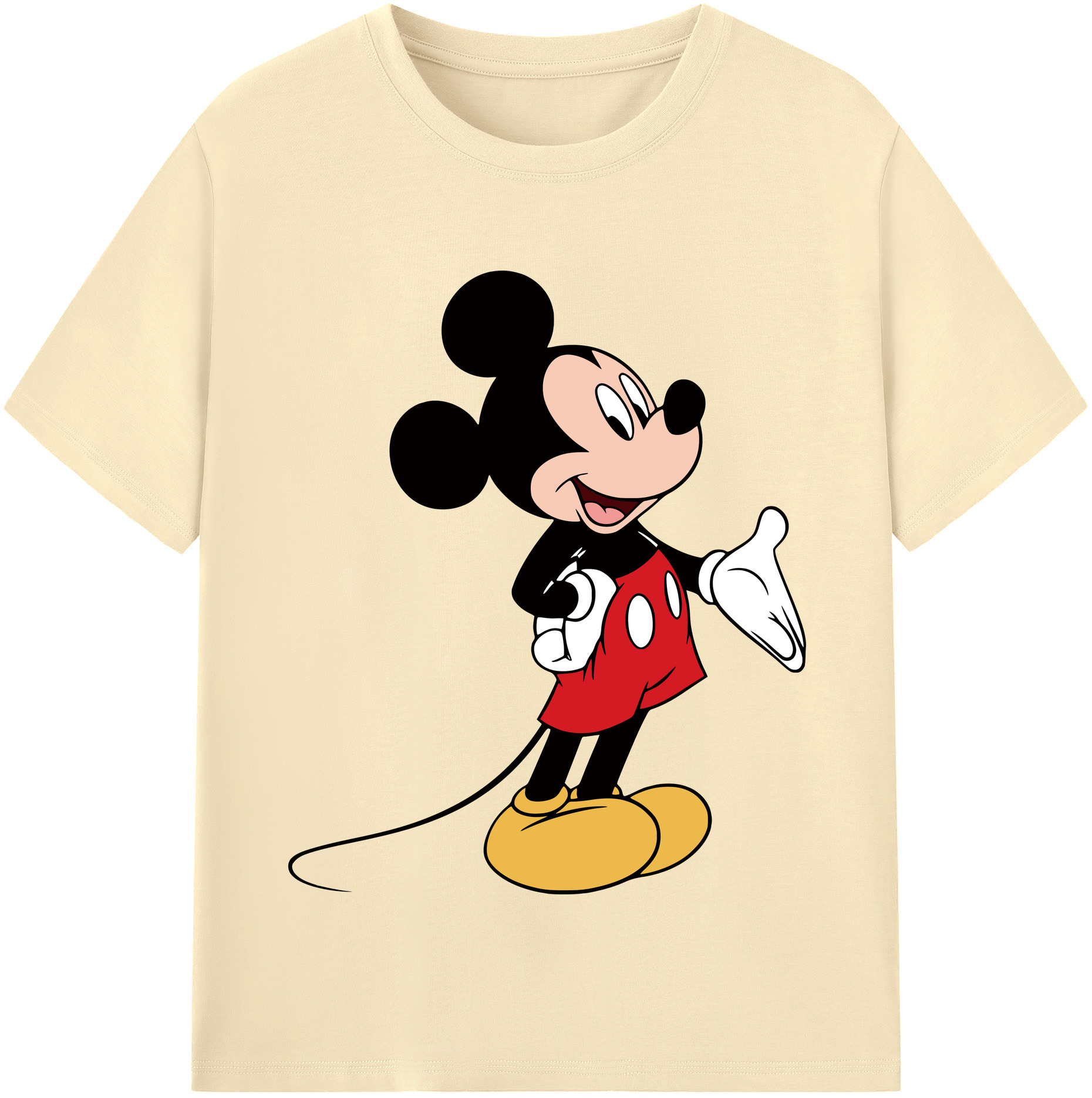 （画像用） ミッキーマウス Mickey Mouse 綿100％半袖Tシャツ（フロントプリント）