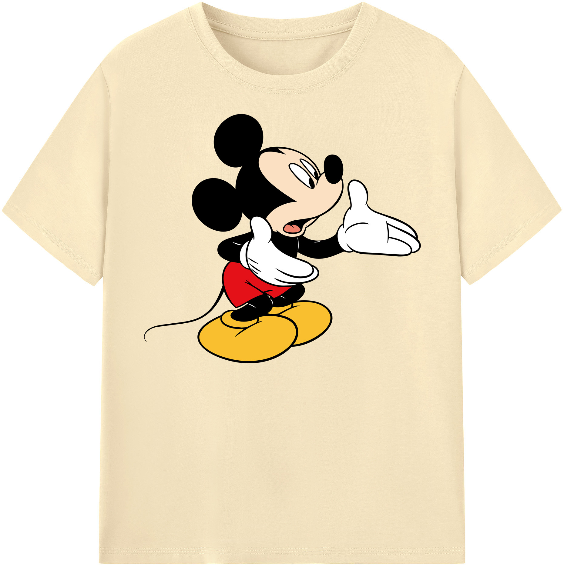 （画像用） ミッキーマウス Mickey Mouse 綿100％半袖Tシャツ（フロントプリント）