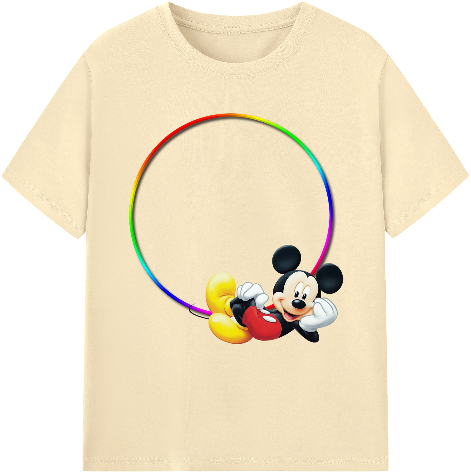 （画像用） ミッキーマウス Mickey Mouse 綿100％半袖Tシャツ（フロントプリント）