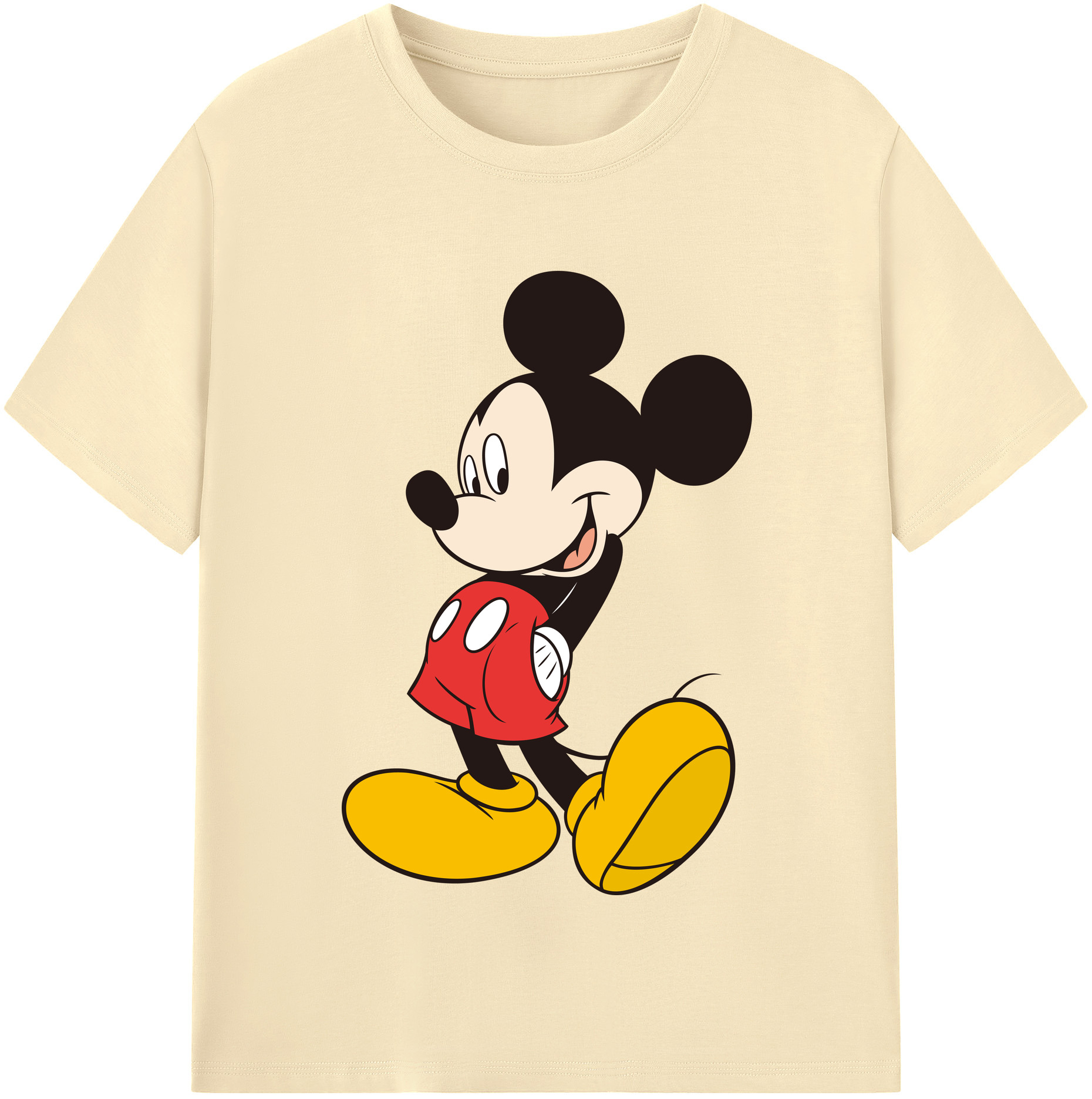 （画像用） ミッキーマウス Mickey Mouse 綿100％半袖Tシャツ（フロントプリント）