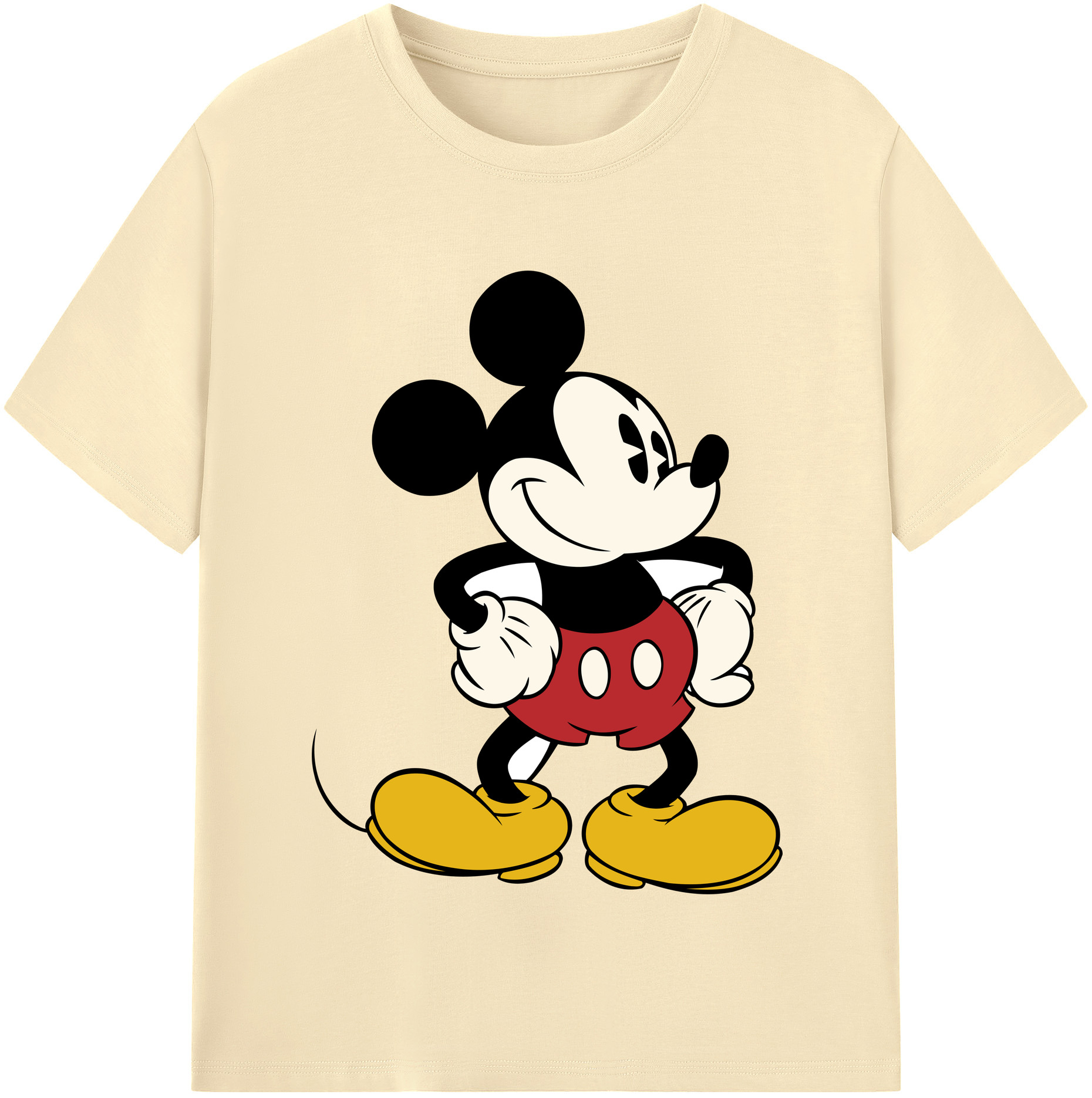 （画像用） ミッキーマウス Mickey Mouse 綿100％半袖Tシャツ（フロントプリント）