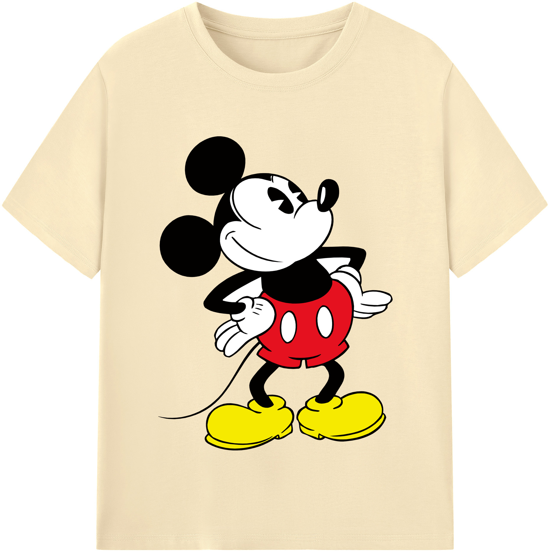 （画像用） ミッキーマウス Mickey Mouse 綿100％半袖Tシャツ（フロントプリント）