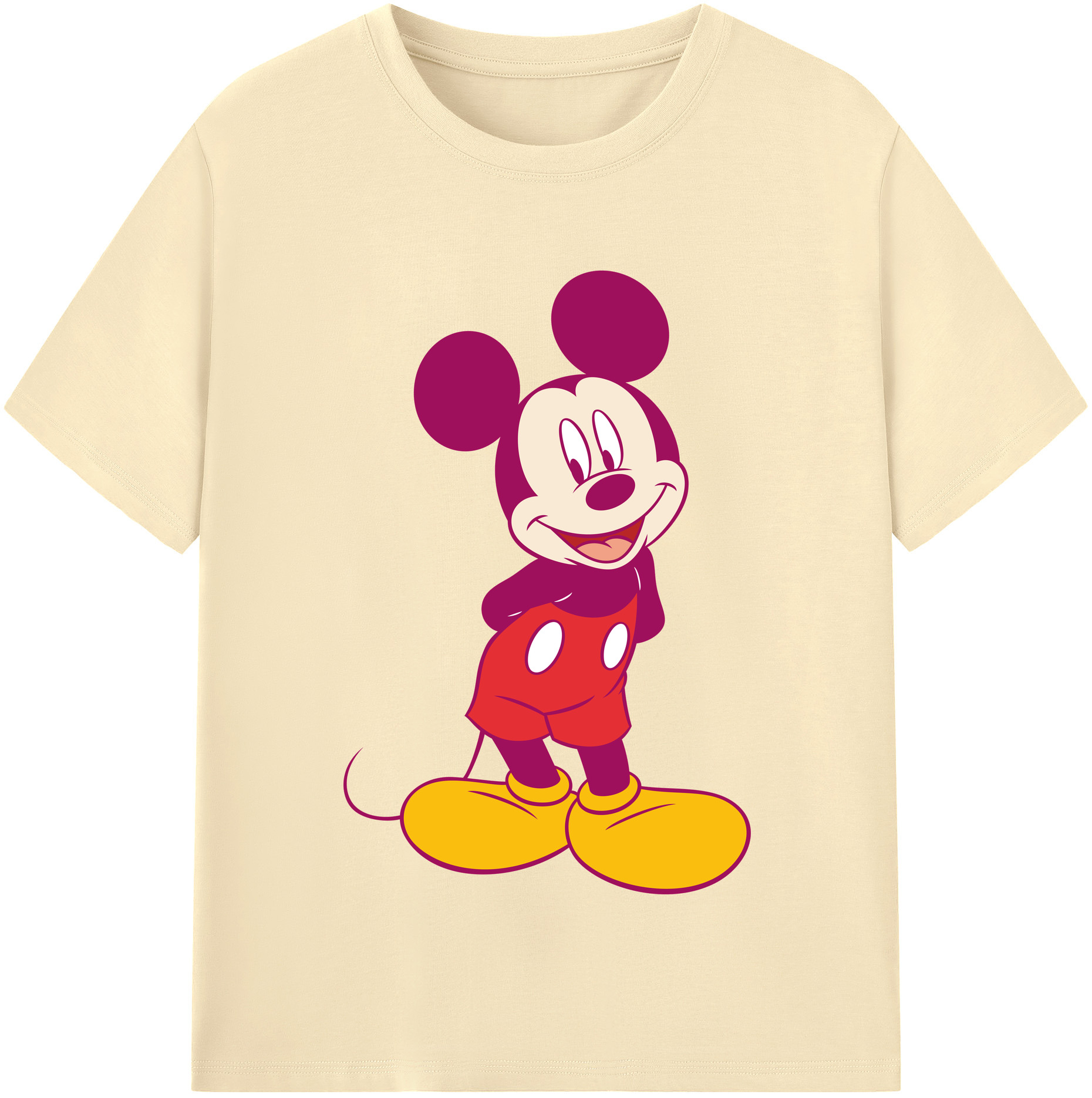 （画像用） ミッキーマウス Mickey Mouse 綿100％半袖Tシャツ（フロントプリント）