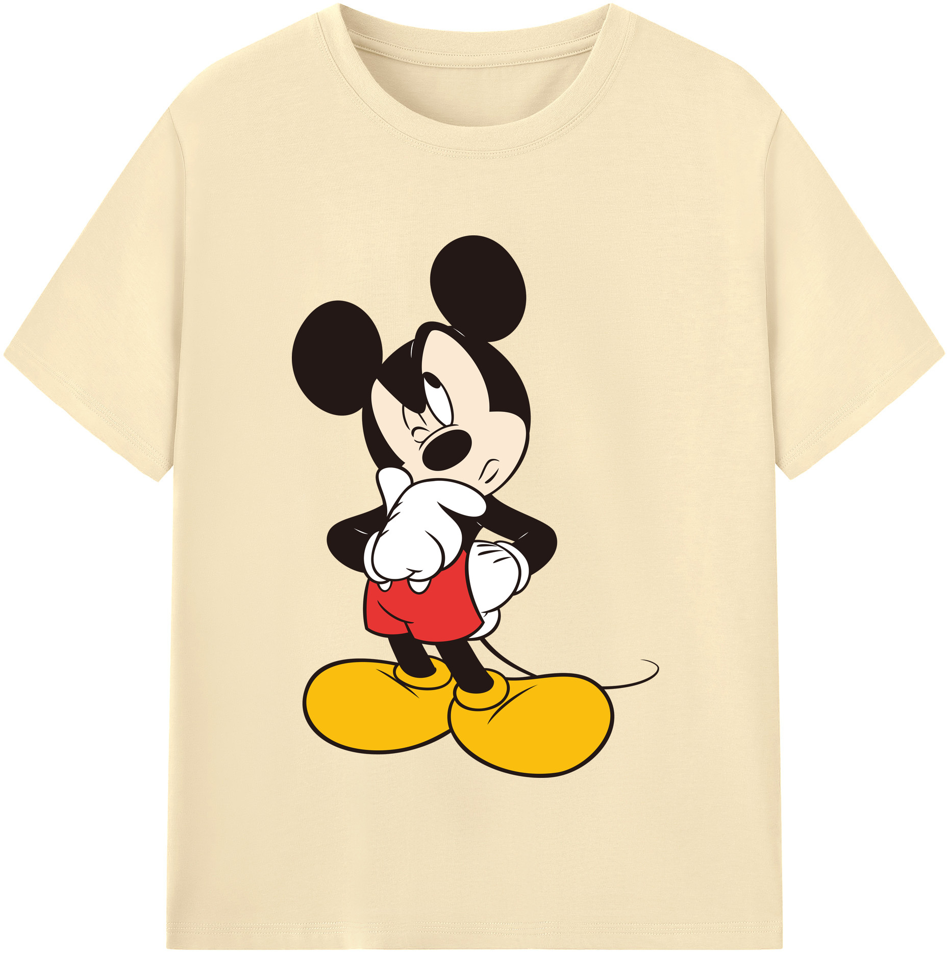 （画像用） ミッキーマウス Mickey Mouse 綿100％半袖Tシャツ（フロントプリント）