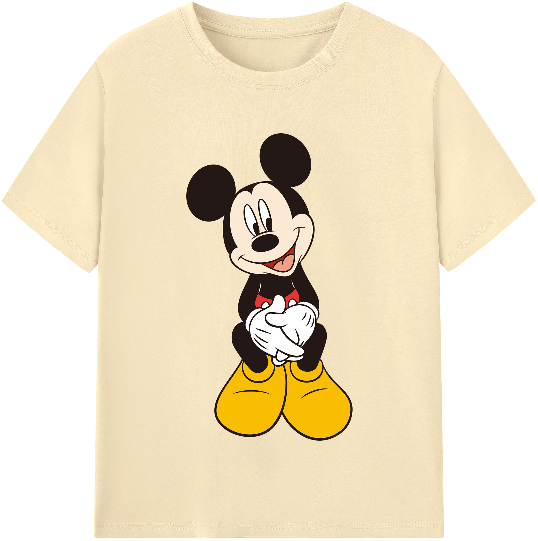 （画像用） ミッキーマウス Mickey Mouse 綿100％半袖Tシャツ（フロントプリント）