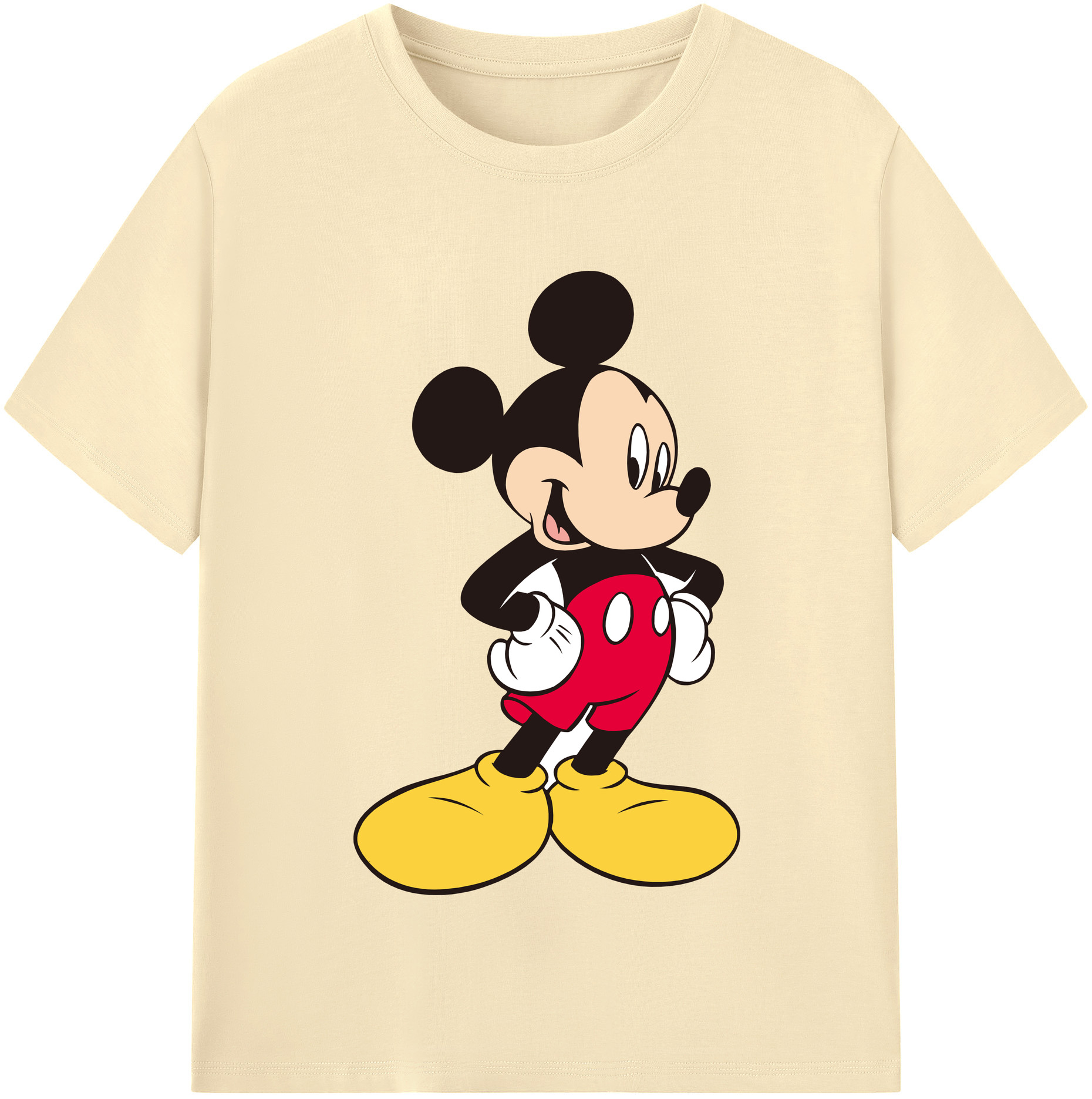 （画像用） ミッキーマウス Mickey Mouse 綿100％半袖Tシャツ（フロントプリント）
