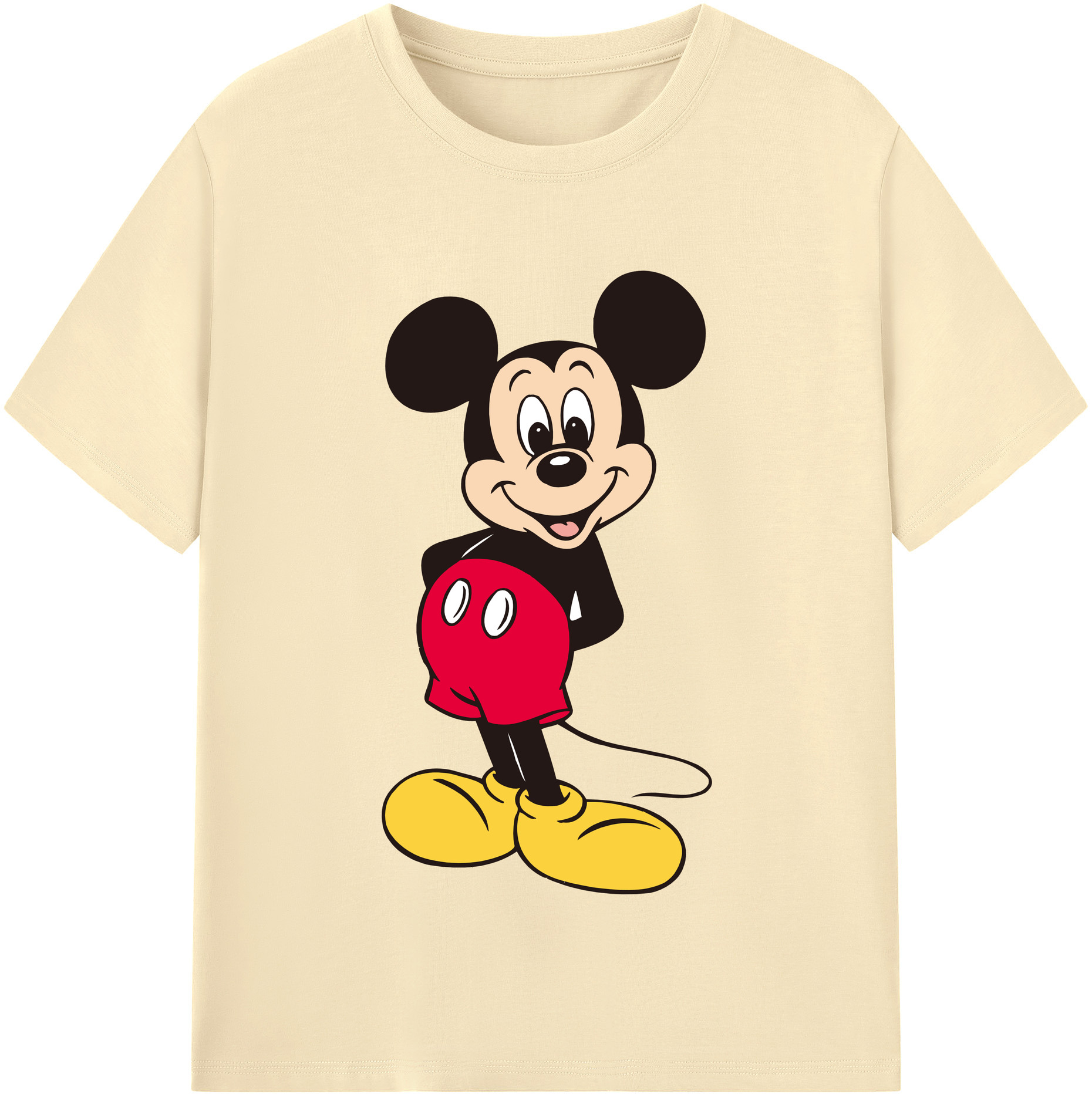 （画像用） ミッキーマウス Mickey Mouse 綿100％半袖Tシャツ（フロントプリント）
