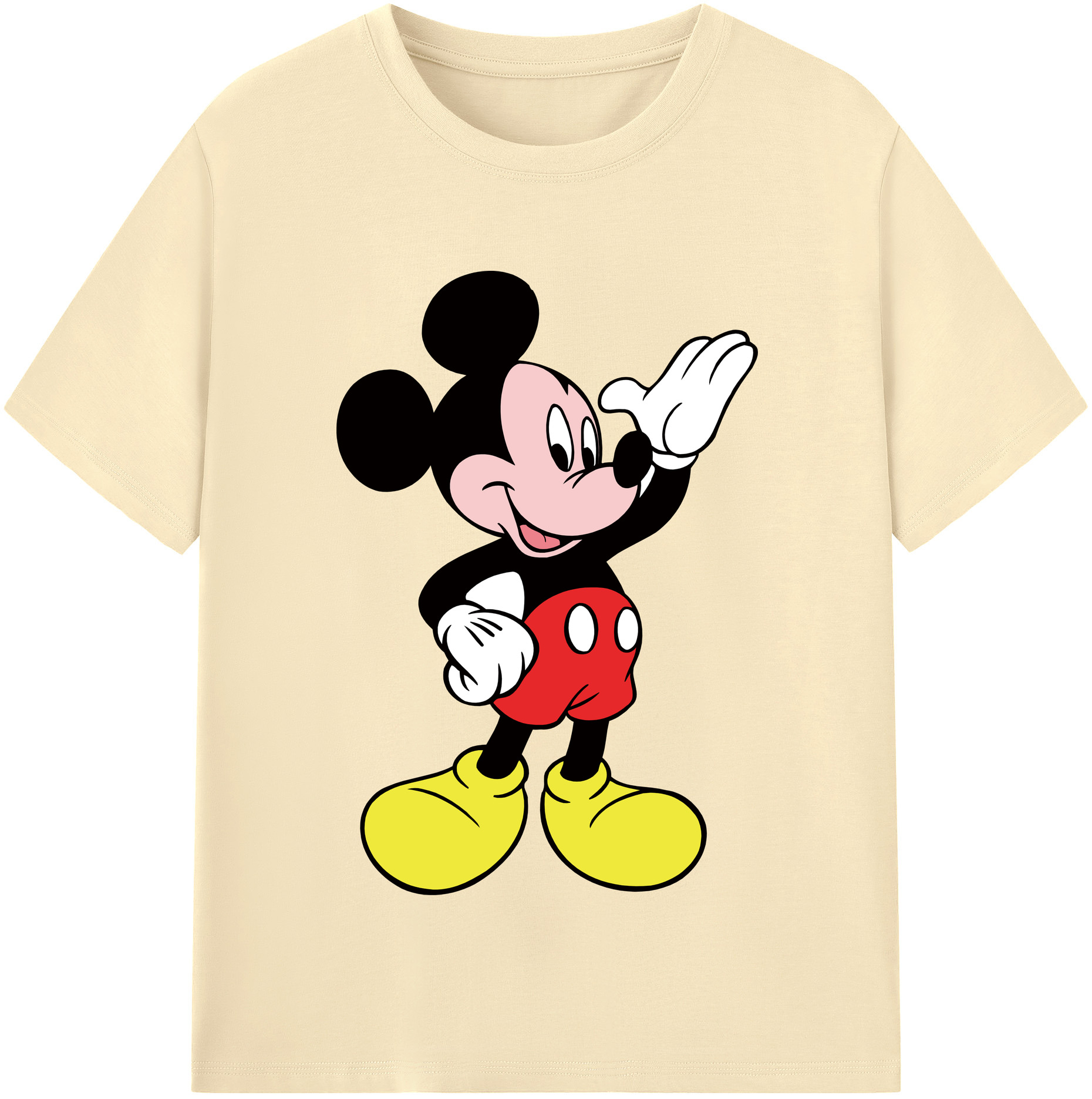 （画像用） ミッキーマウス Mickey Mouse 綿100％半袖Tシャツ（フロントプリント）