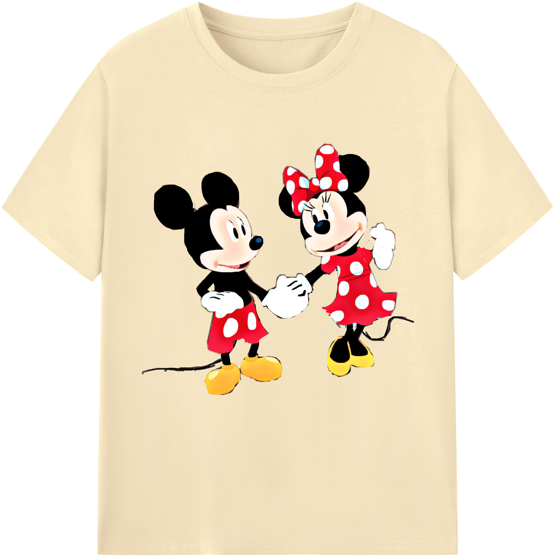 （画像用） ミッキーマウス Mickey Mouse 綿100％半袖Tシャツ（フロントプリント）
