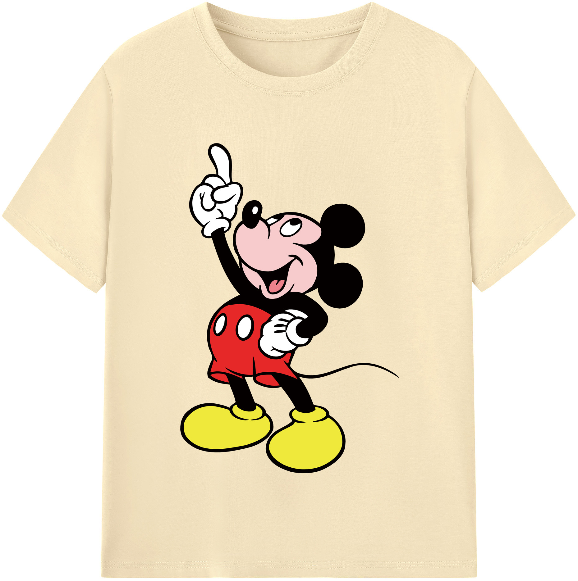 （画像用） ミッキーマウス Mickey Mouse 綿100％半袖Tシャツ（フロントプリント）