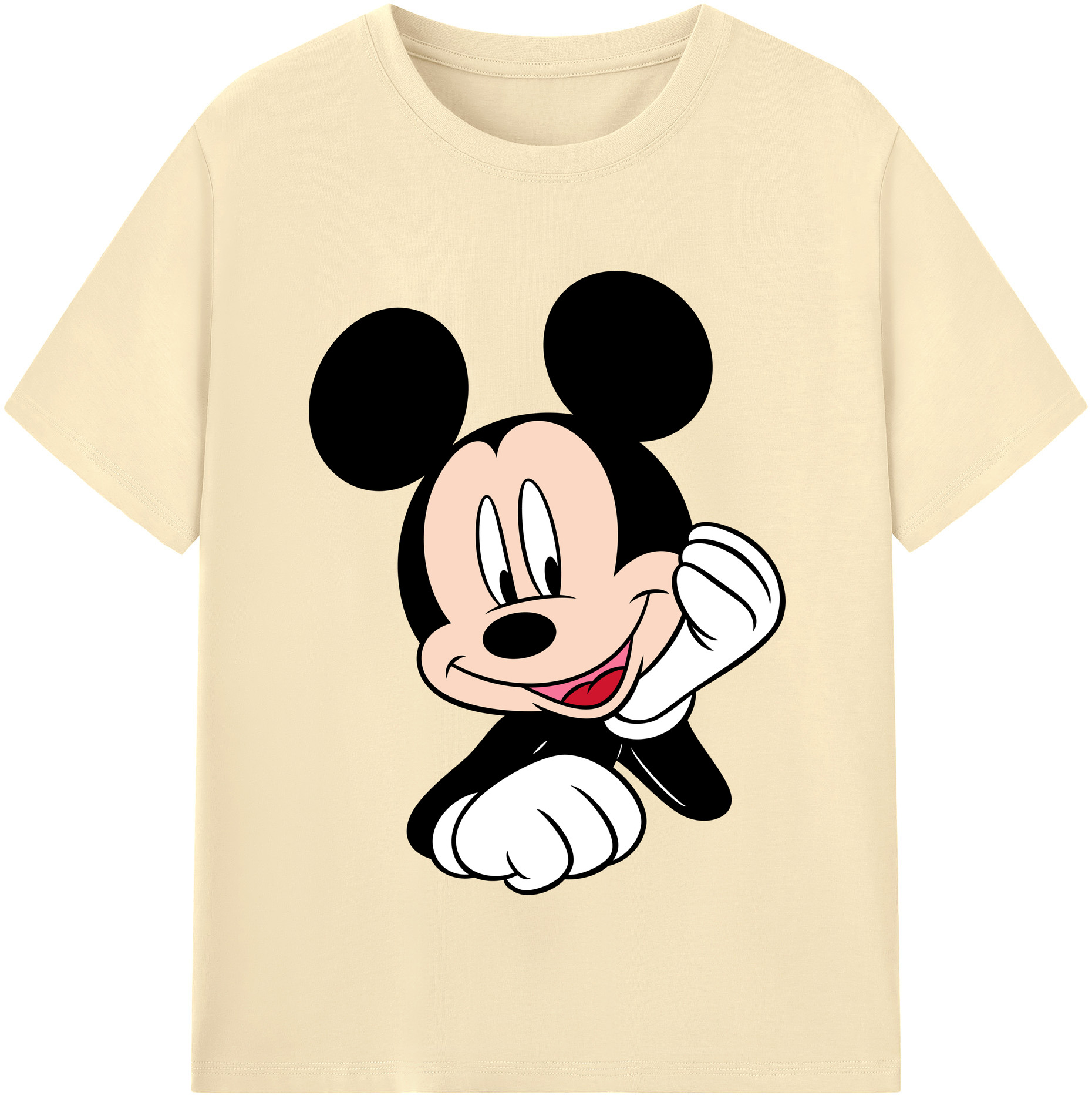 （画像用） ミッキーマウス Mickey Mouse 綿100％半袖Tシャツ（フロントプリント）