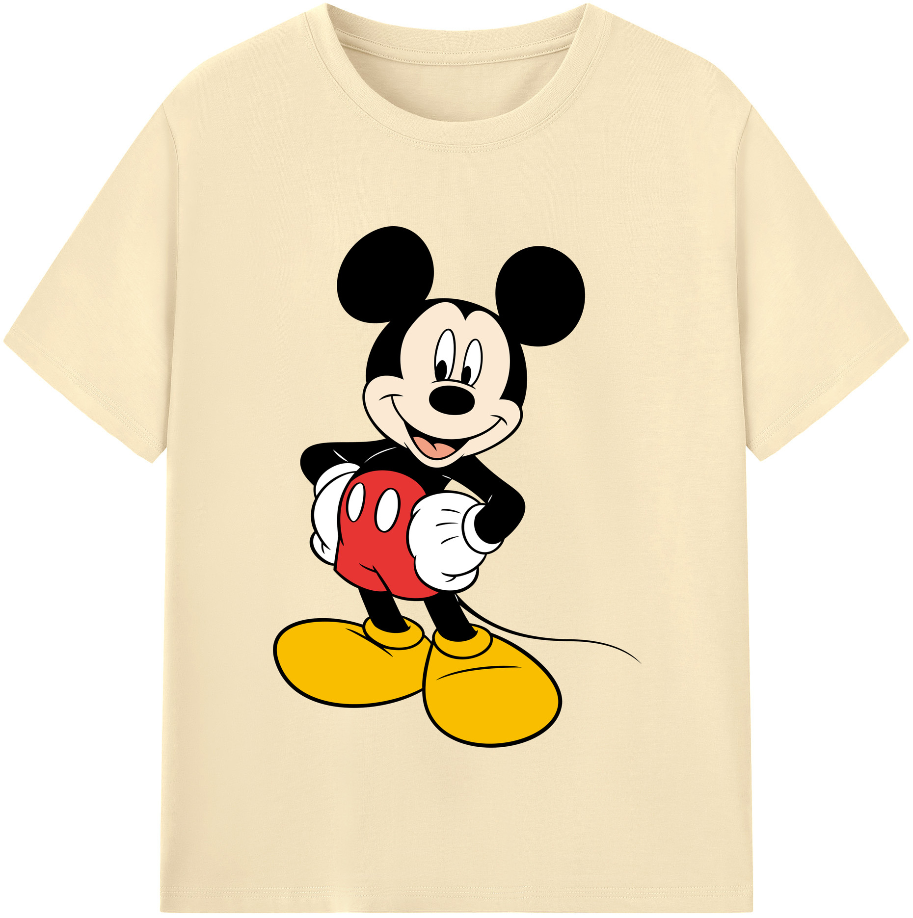 （画像用） ミッキーマウス Mickey Mouse 綿100％半袖Tシャツ（フロントプリント）