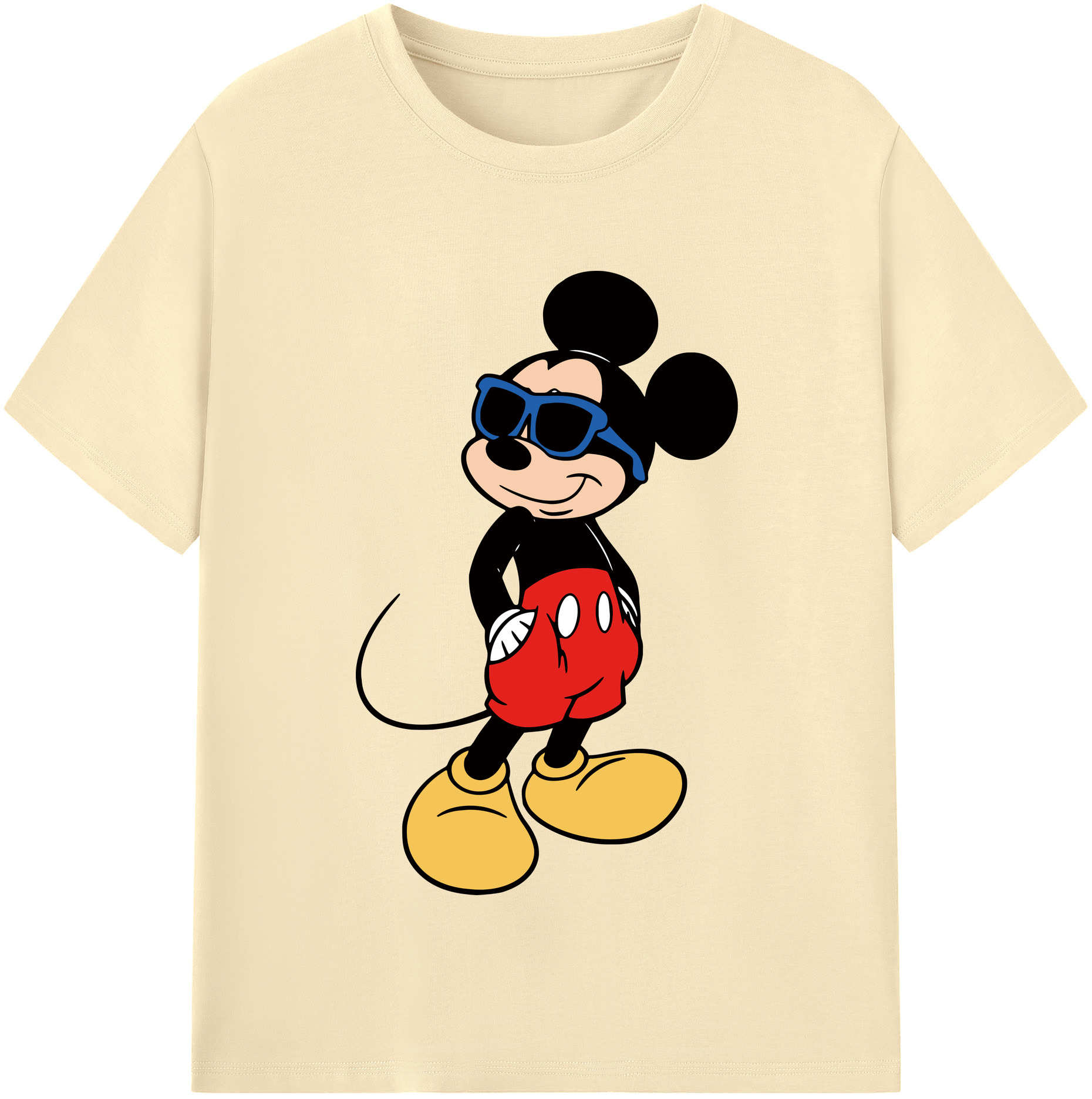 （画像用） ミッキーマウス Mickey Mouse 綿100％半袖Tシャツ（フロントプリント）