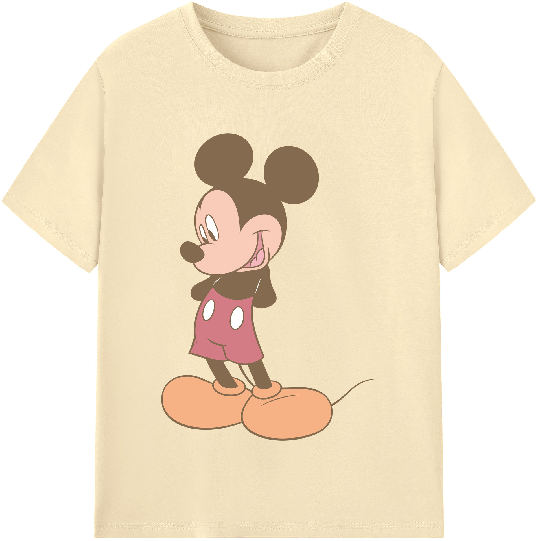 （画像用） ミッキーマウス Mickey Mouse 綿100％半袖Tシャツ（フロントプリント）