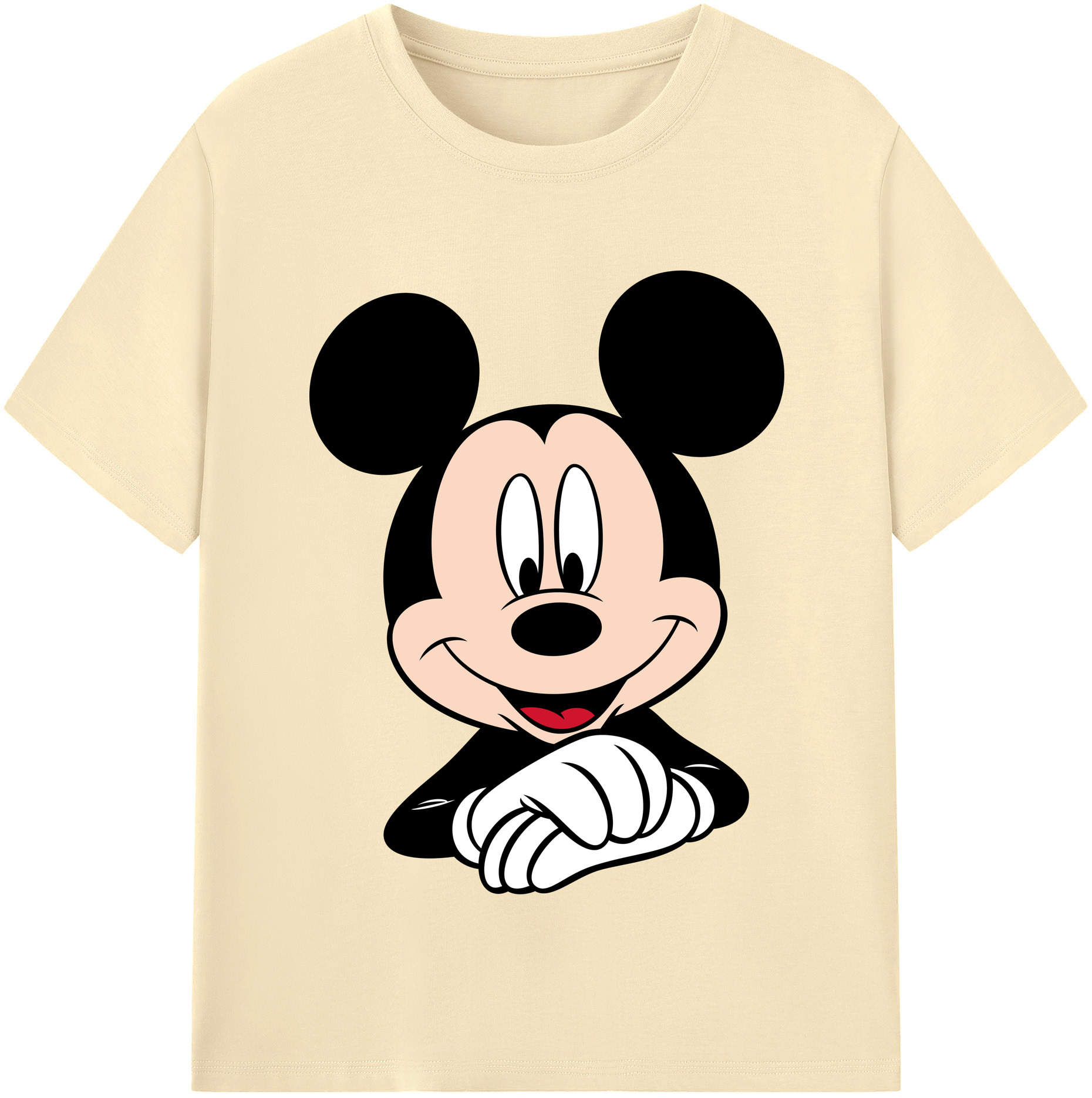 （画像用） ミッキーマウス Mickey Mouse 綿100％半袖Tシャツ（フロントプリント）
