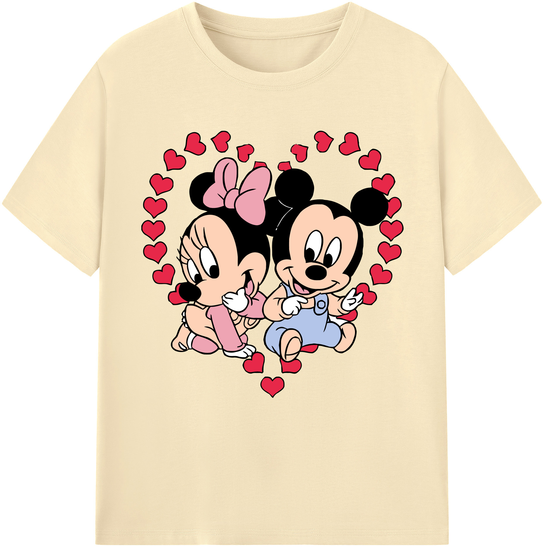 （画像用） ミッキーマウス Mickey Mouse 綿100％半袖Tシャツ（フロントプリント）