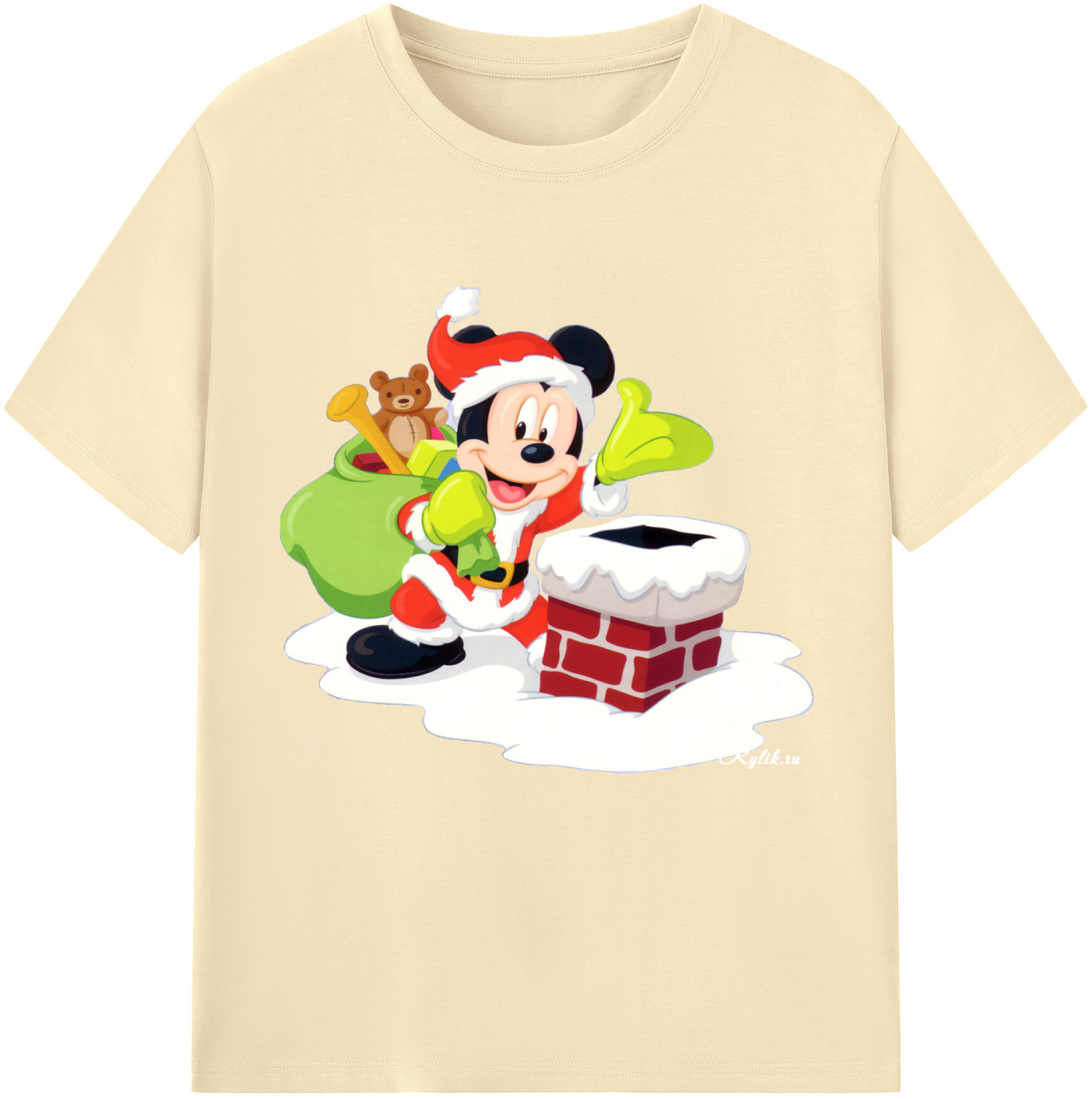 （画像用） ミッキーマウス Mickey Mouse 綿100％半袖Tシャツ（フロントプリント）