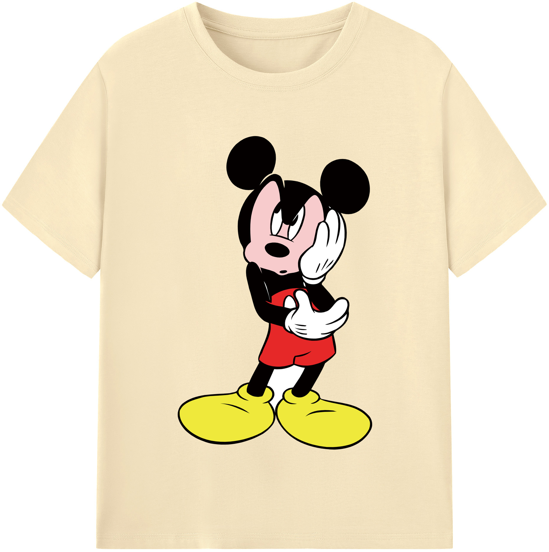 （画像用） ミッキーマウス Mickey Mouse 綿100％半袖Tシャツ（フロントプリント）