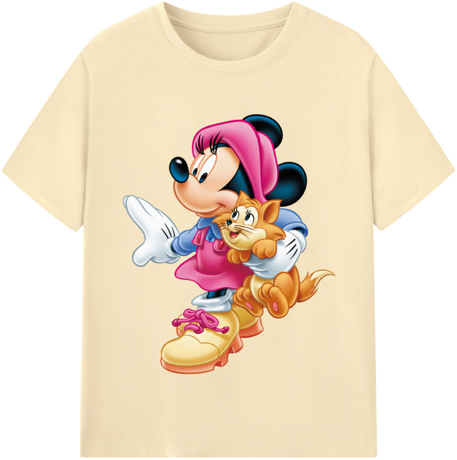 （画像用） ミッキーマウス Mickey Mouse 綿100％半袖Tシャツ（フロントプリント）