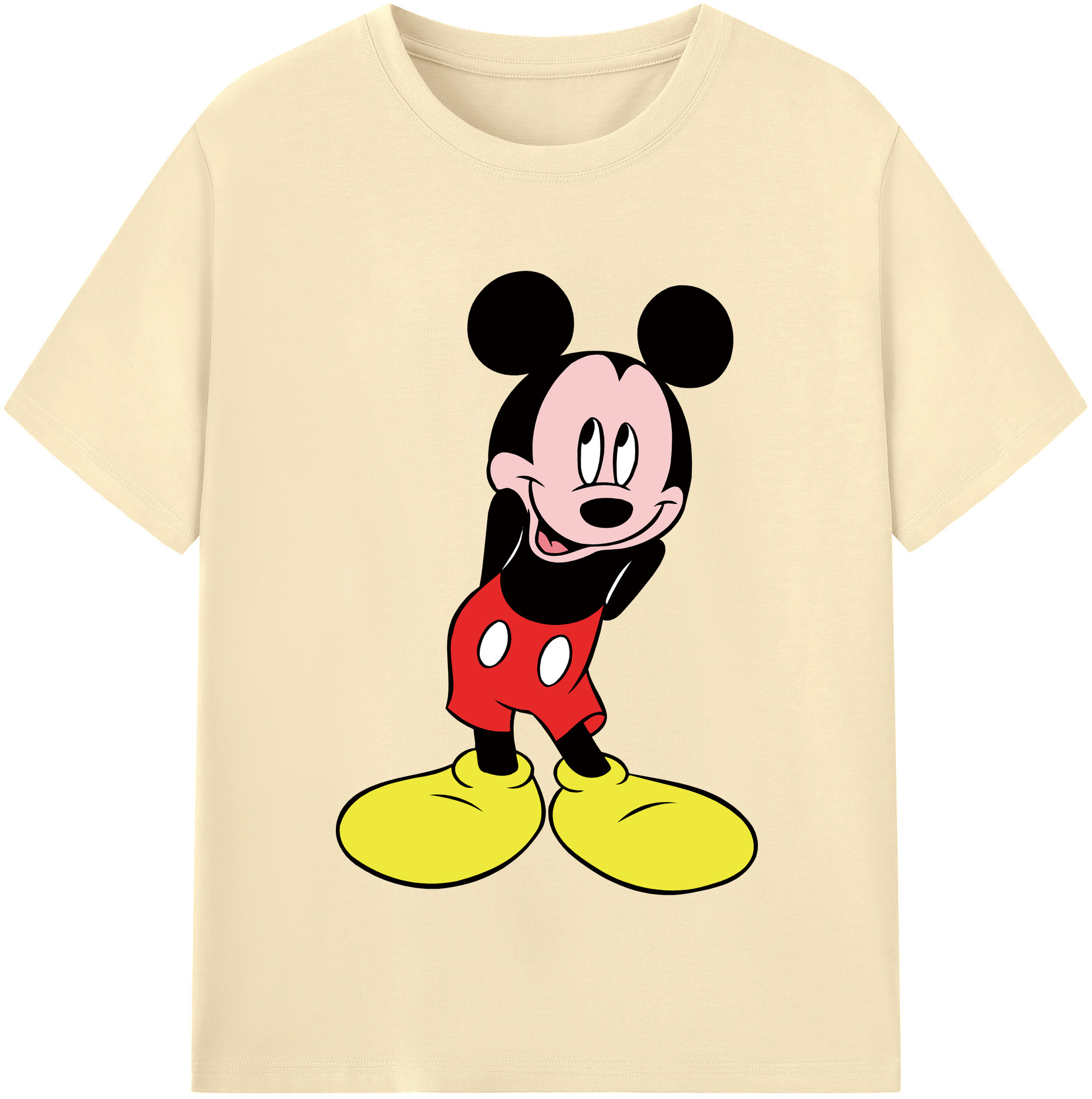 （画像用） ミッキーマウス Mickey Mouse 綿100％半袖Tシャツ（フロントプリント）