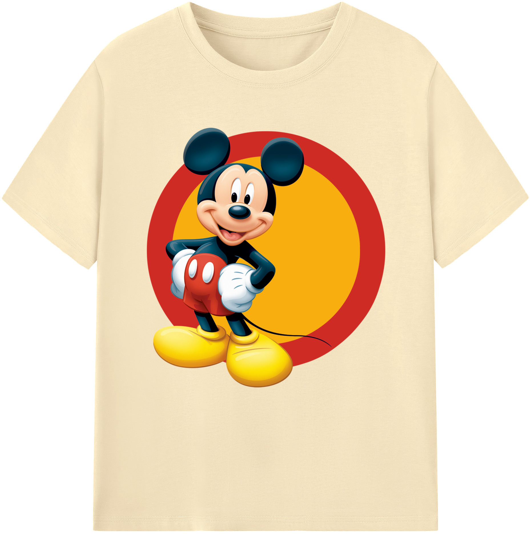 （画像用） ミッキーマウス Mickey Mouse 綿100％半袖Tシャツ（フロントプリント）