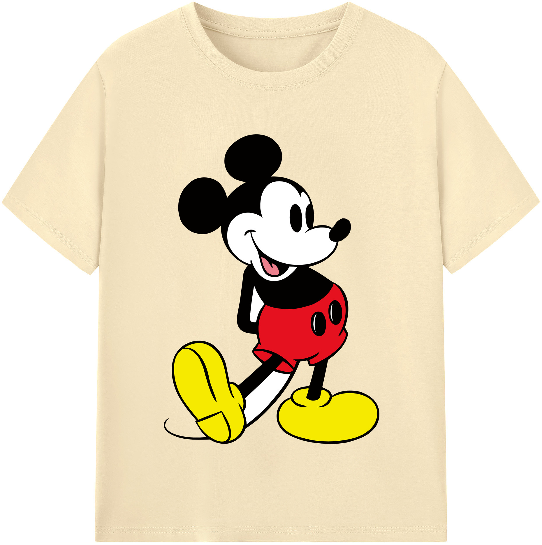 （画像用） ミッキーマウス Mickey Mouse 綿100％半袖Tシャツ（フロントプリント）