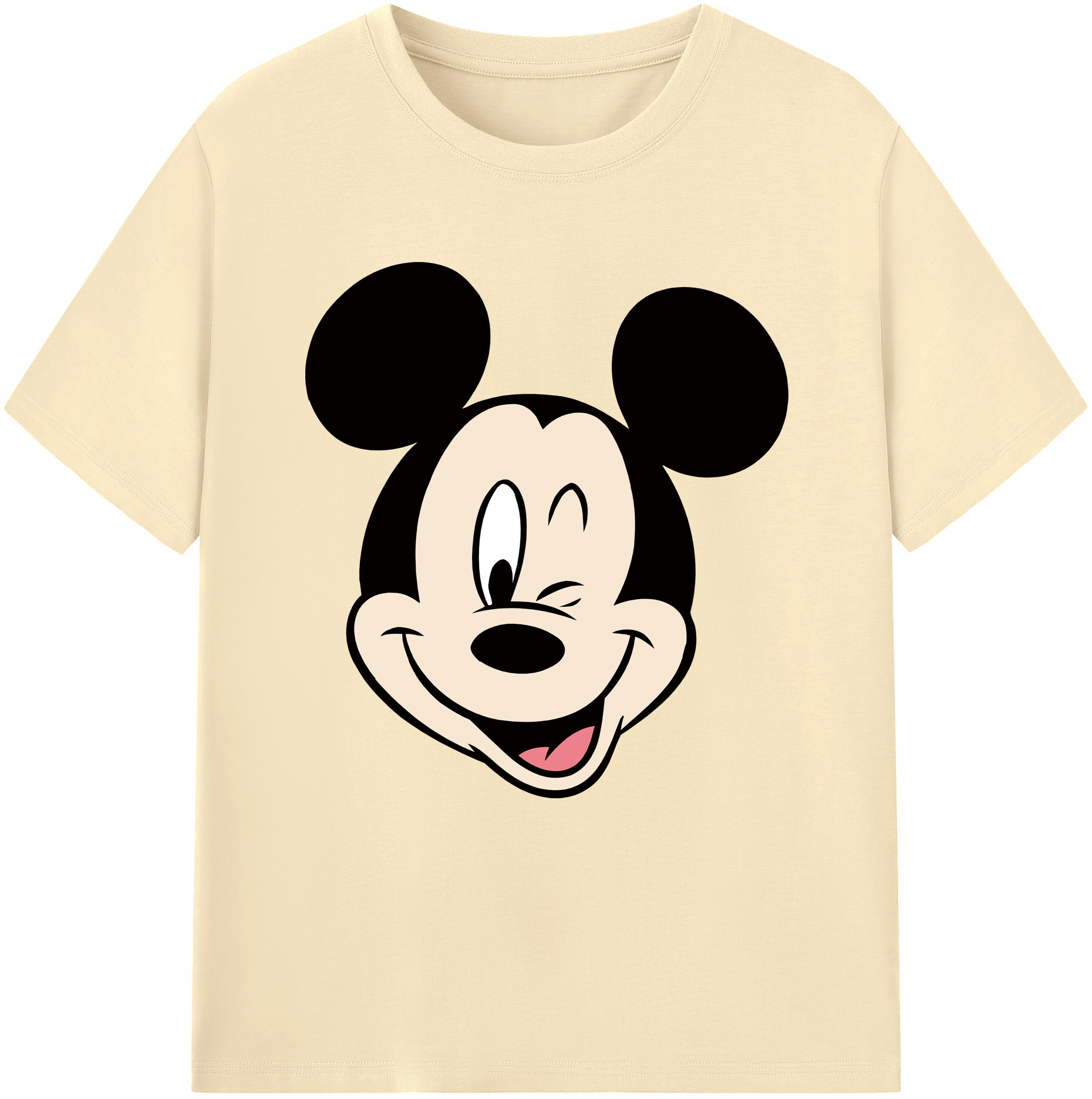 （画像用） ミッキーマウス Mickey Mouse 綿100％半袖Tシャツ（フロントプリント）
