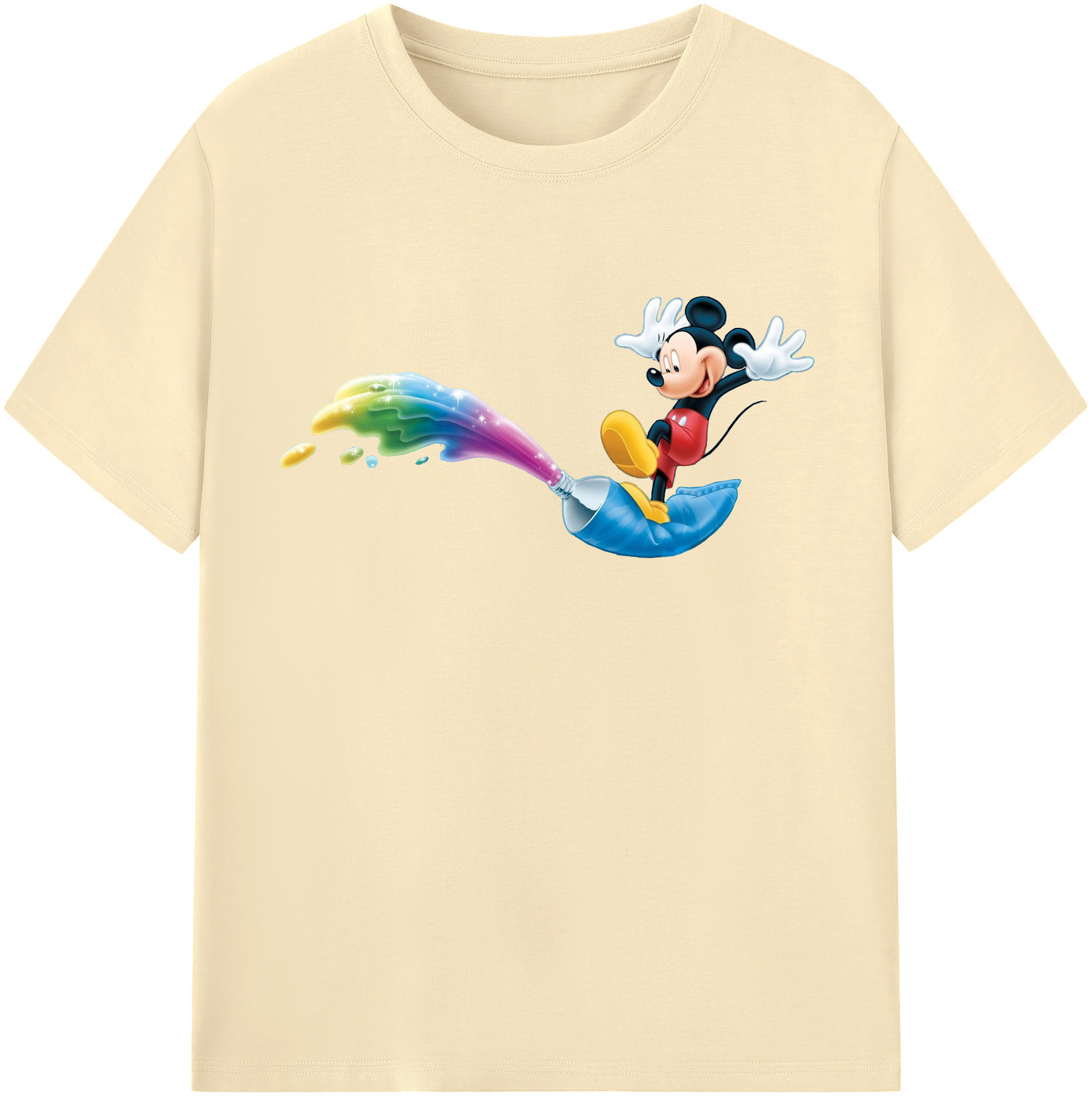 （画像用） ミッキーマウス Mickey Mouse 綿100％半袖Tシャツ（フロントプリント）