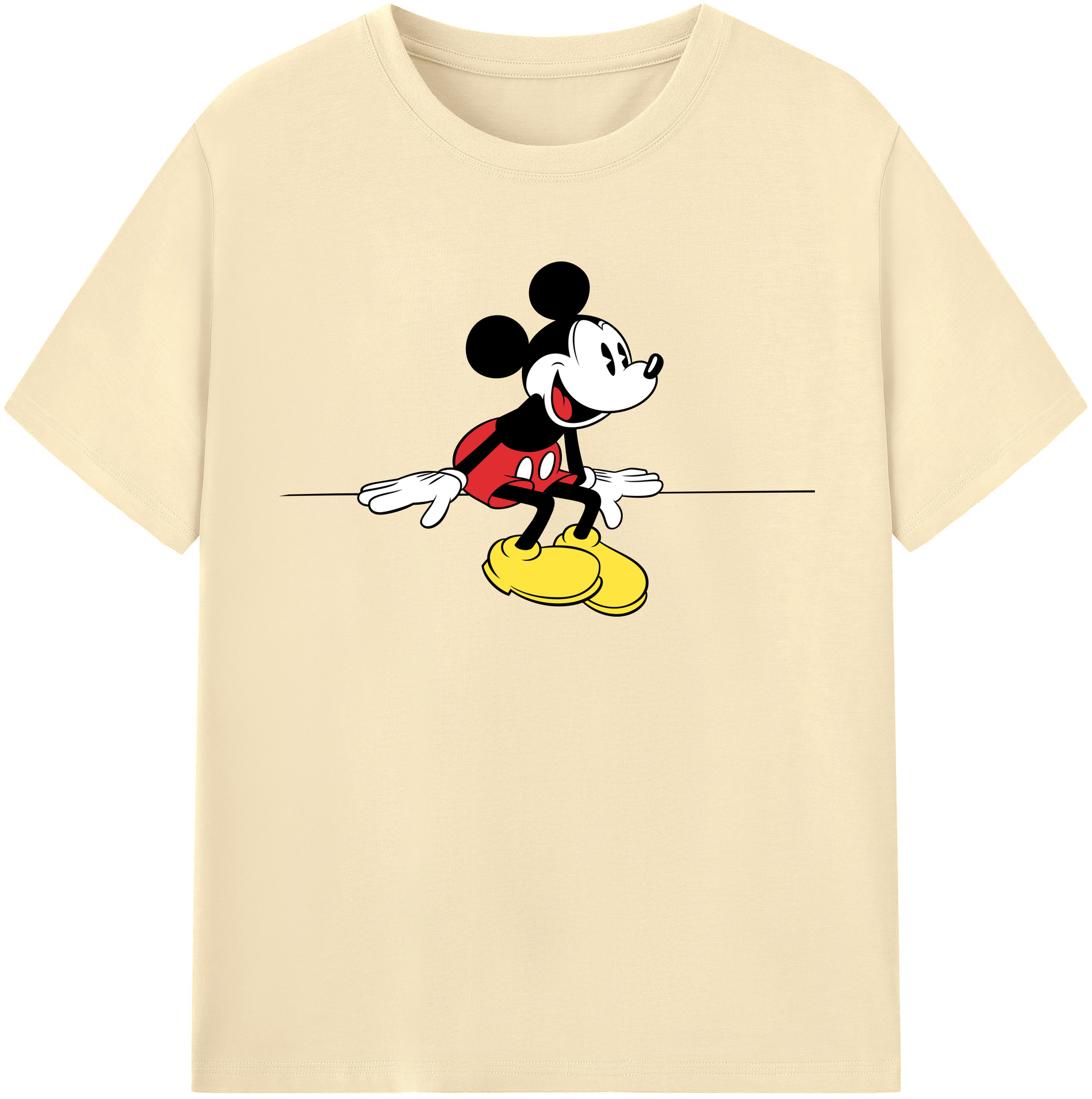 （画像用） ミッキーマウス Mickey Mouse 綿100％半袖Tシャツ（フロントプリント）