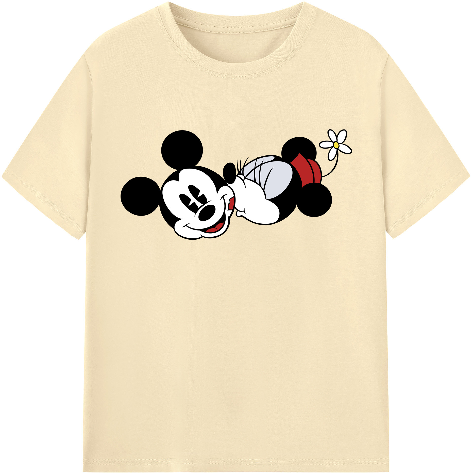 （画像用） ミッキーマウス Mickey Mouse 綿100％半袖Tシャツ（フロントプリント）