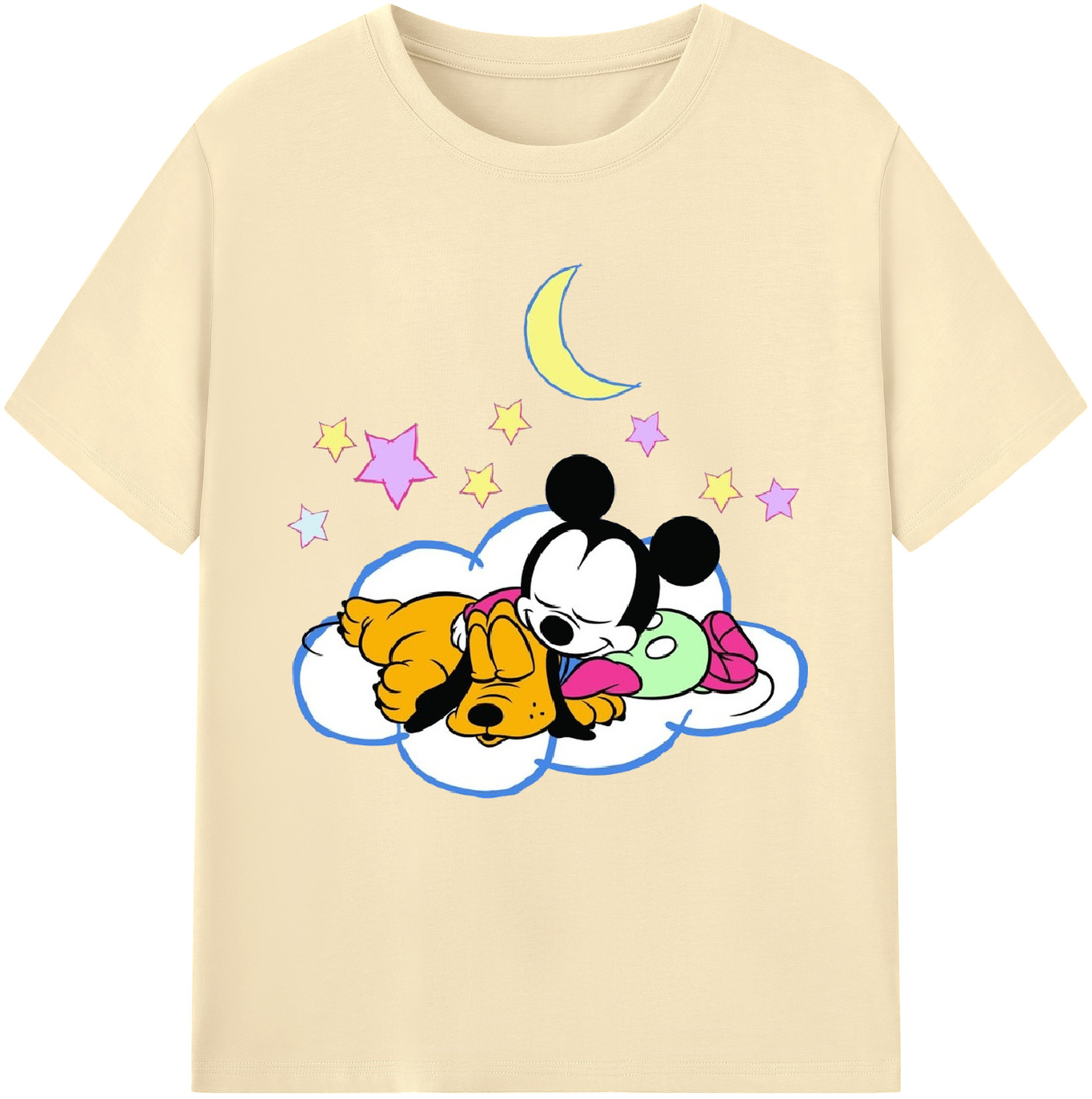 （画像用） ミッキーマウス Mickey Mouse 綿100％半袖Tシャツ（フロントプリント）