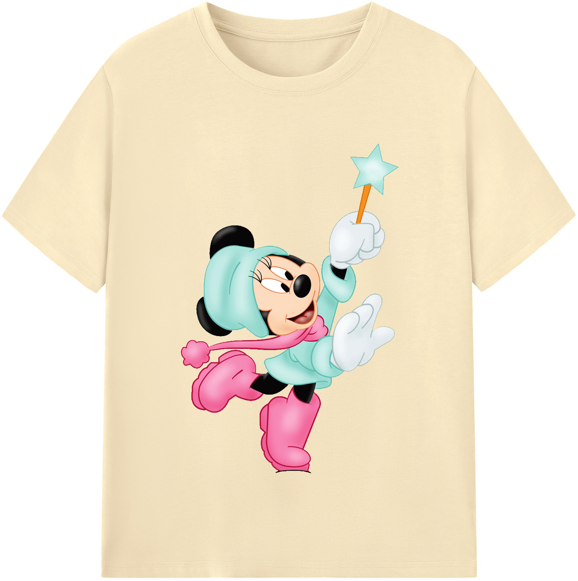 （画像用） ミッキーマウス Mickey Mouse 綿100％半袖Tシャツ（フロントプリント）