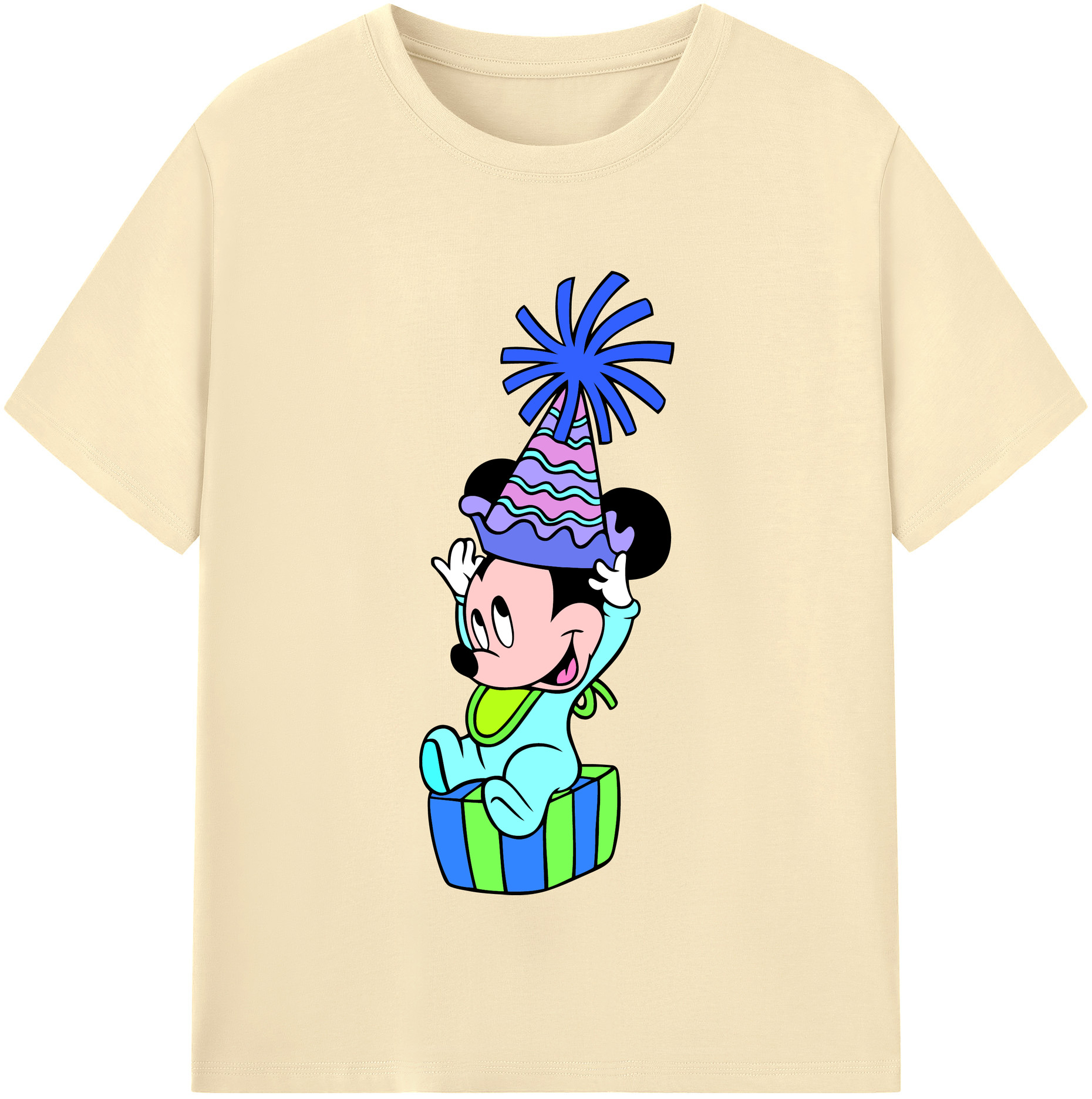 （画像用） ミッキーマウス Mickey Mouse 綿100％半袖Tシャツ（フロントプリント）